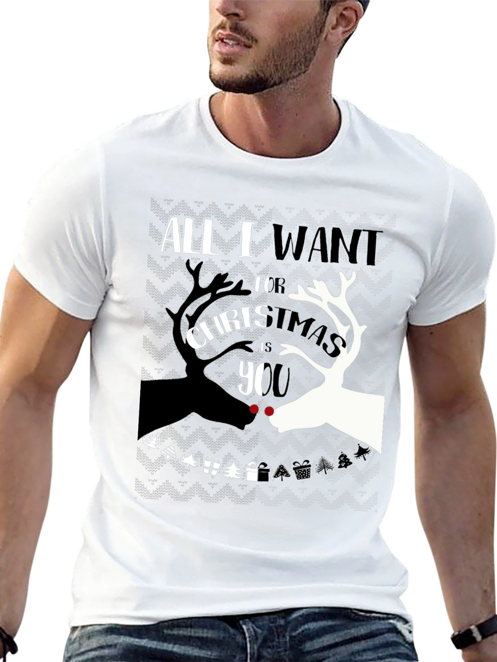 Christmas Reindeer Graphic T-Shirt