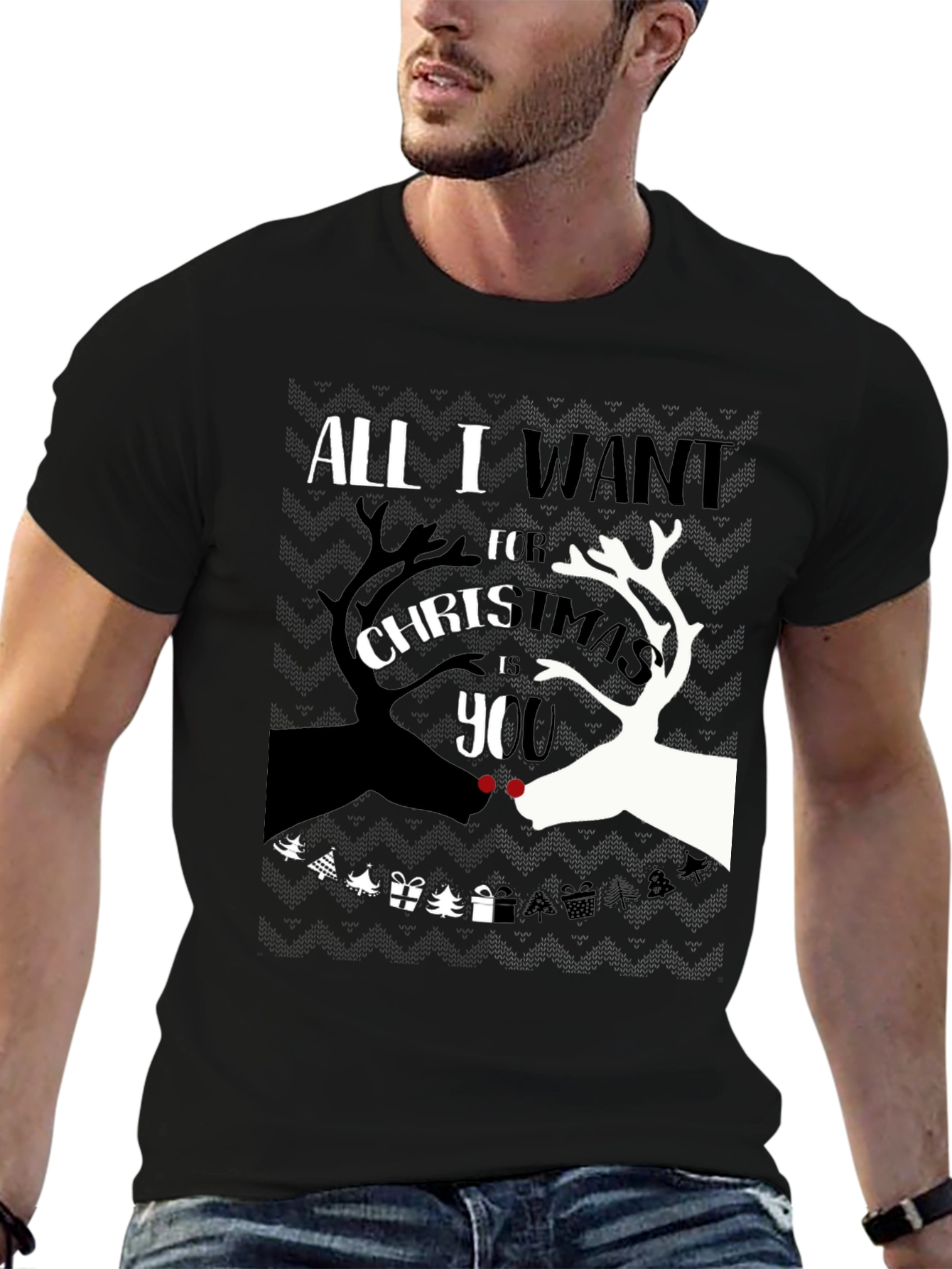Christmas Reindeer Graphic T-Shirt