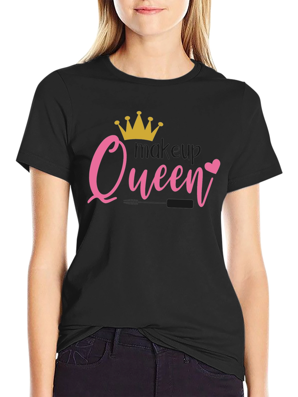 Queen Crown Heart Black T-Shirt