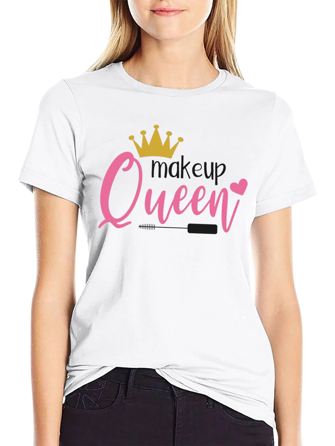 Queen Crown Heart Black T-Shirt