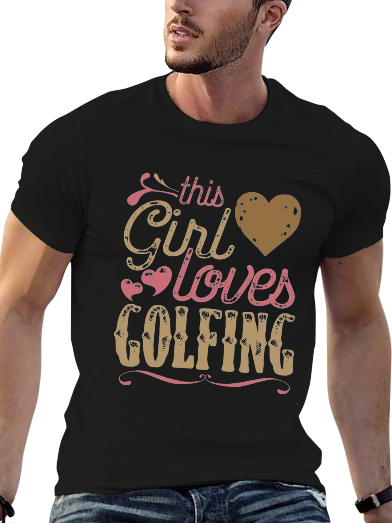 This Girl Loves Golfing Tee - Black