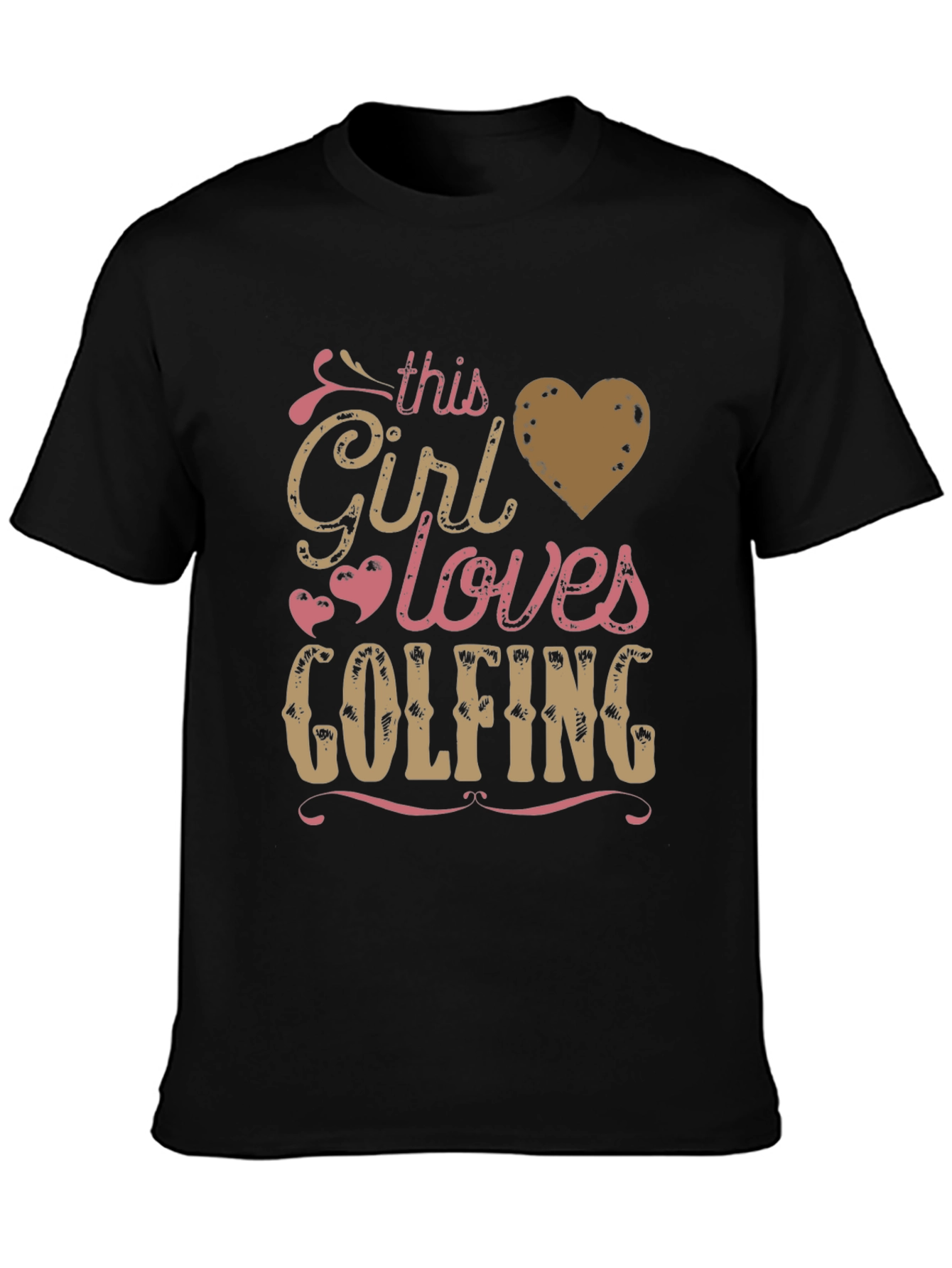 This Girl Loves Golfing Tee - Black