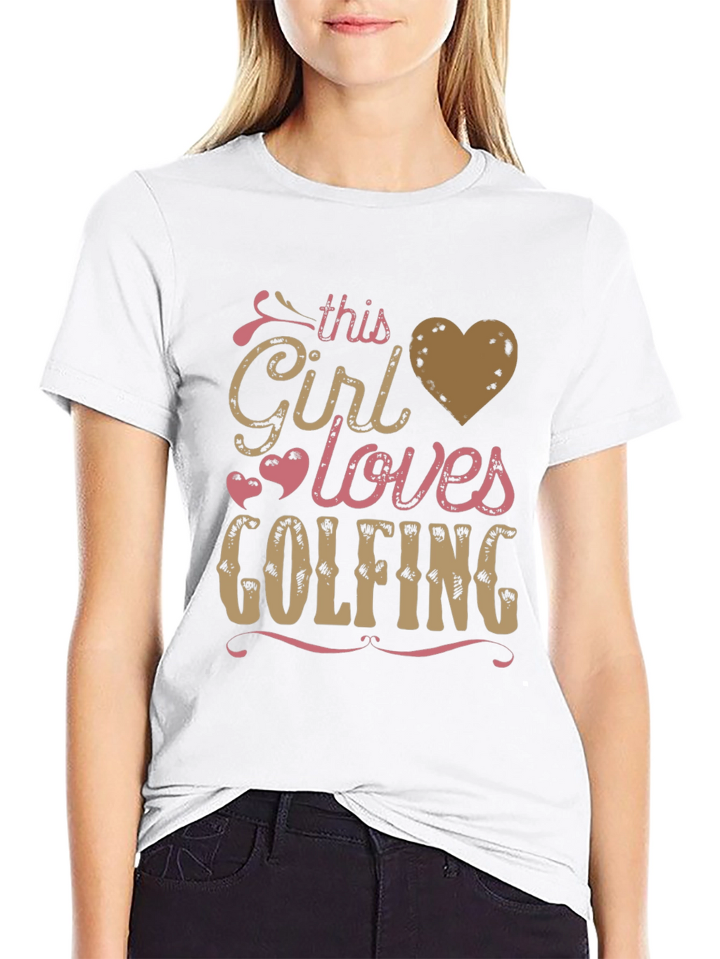 This Girl Loves Golfing Tee - Black