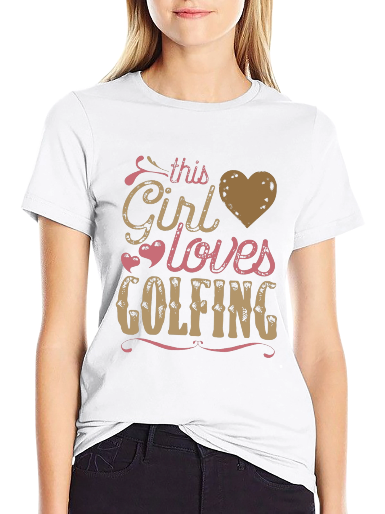 This Girl Loves Golfing Tee - Black