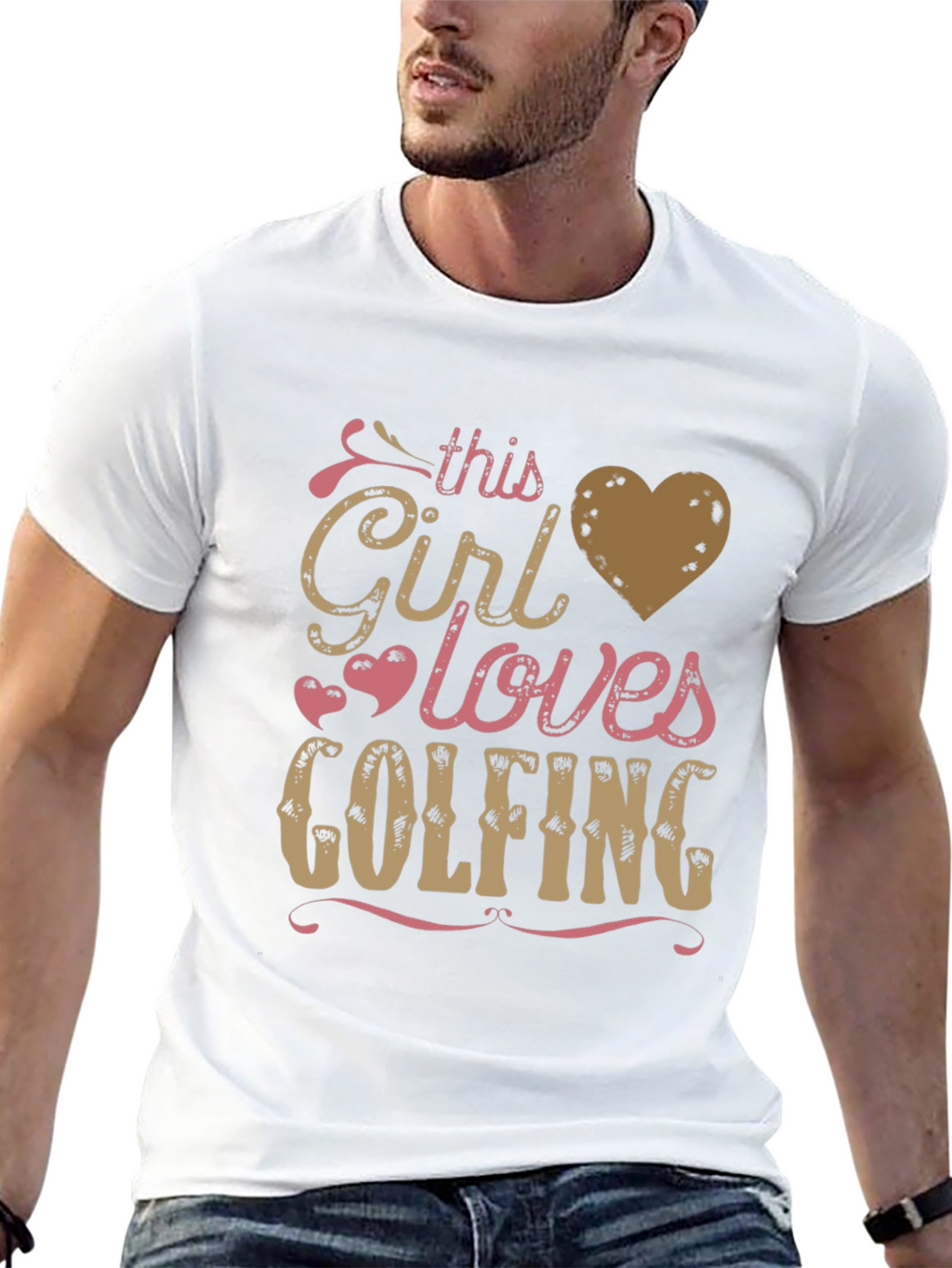 This Girl Loves Golfing Tee - Black