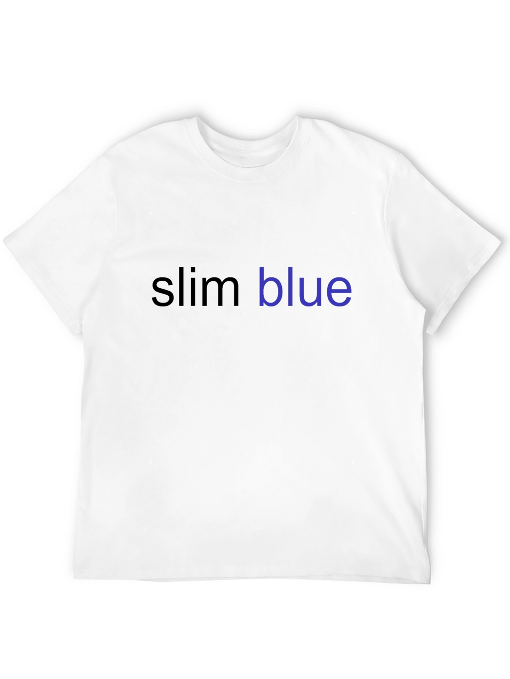 Slim Blue Text Graphic T-Shirt