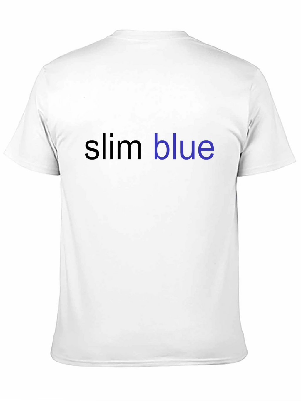Slim Blue Text Graphic T-Shirt