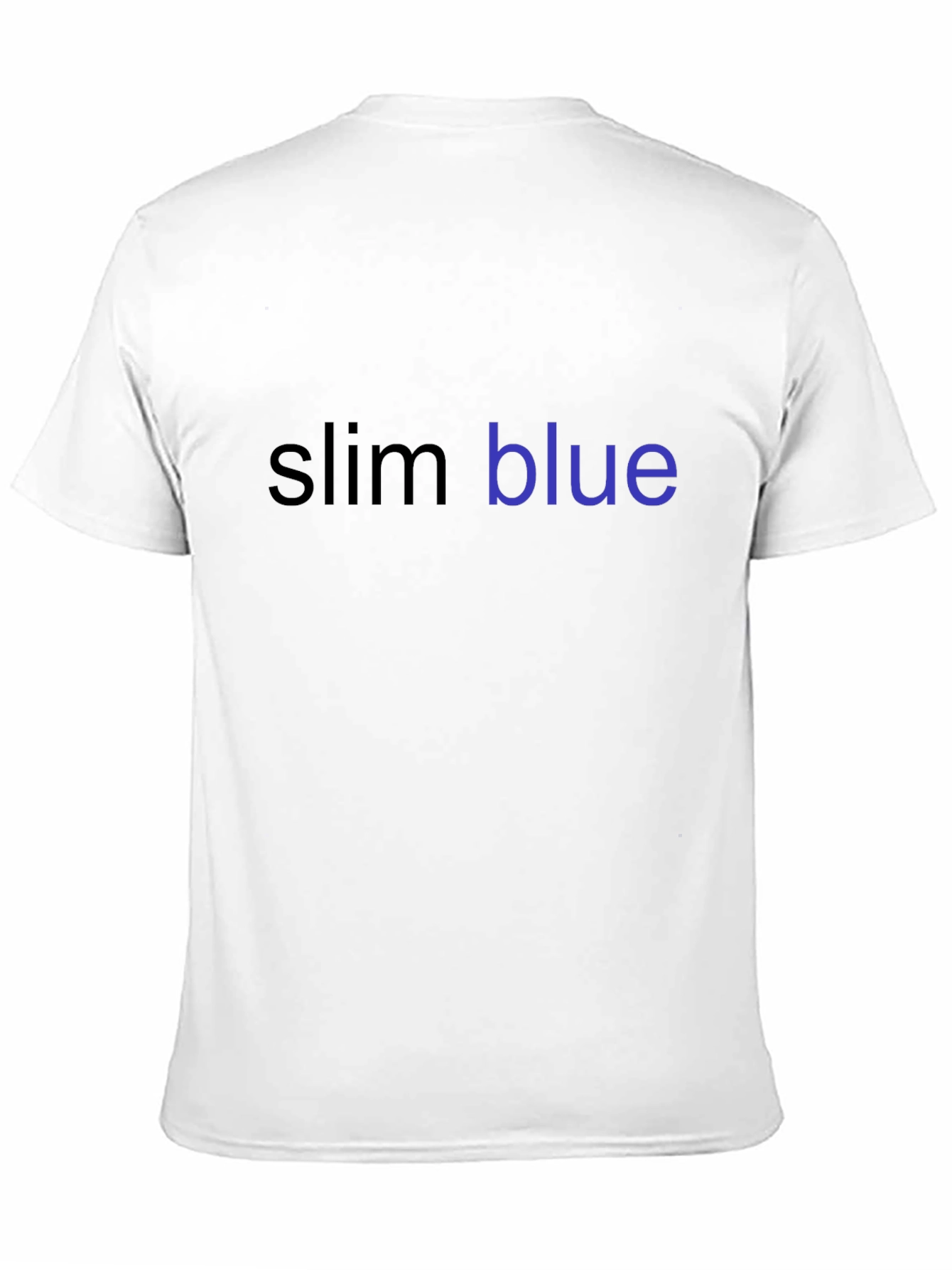 Slim Blue Text Graphic T-Shirt