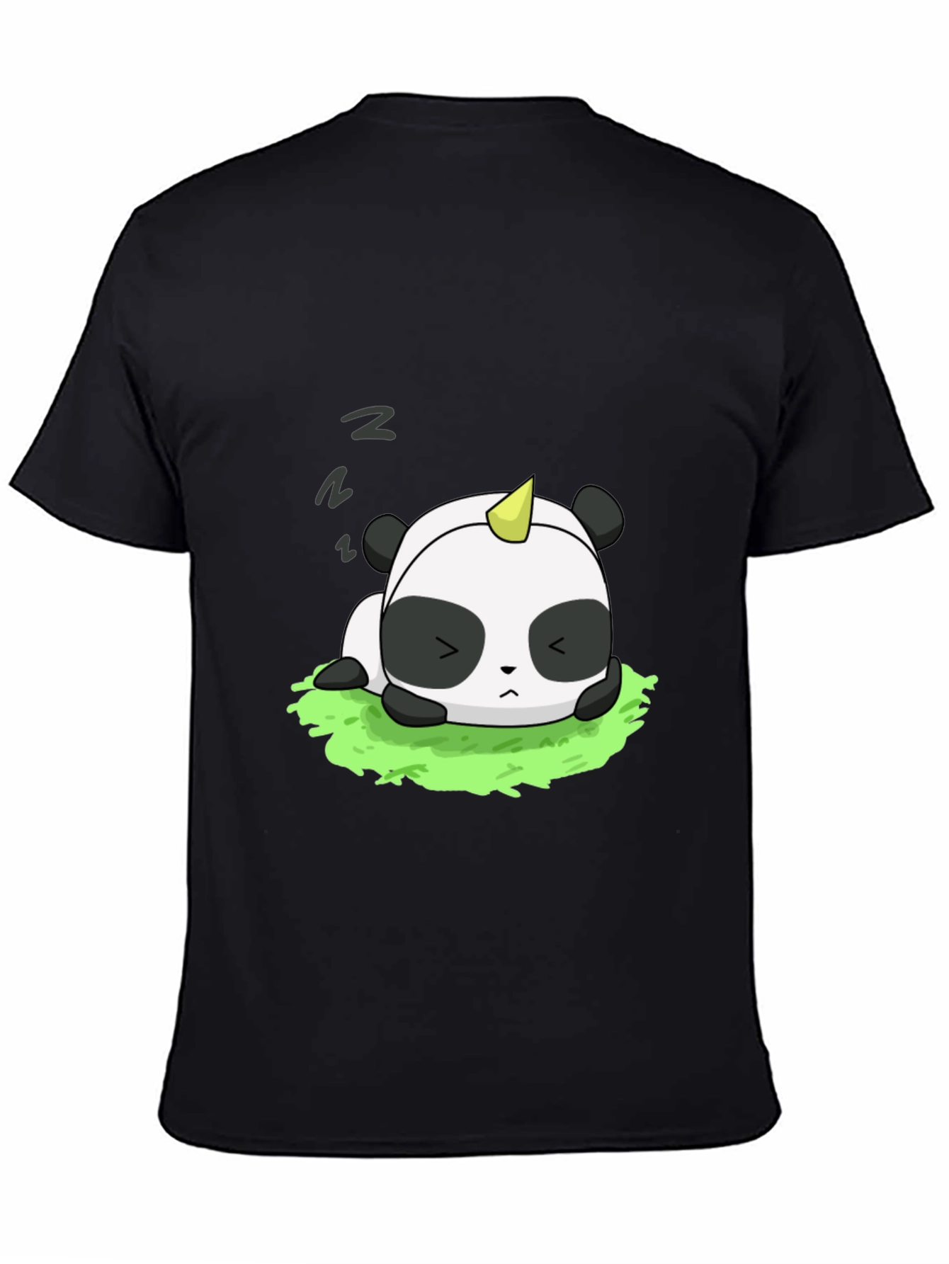 Cute Panda Unicorn Black T-Shirt