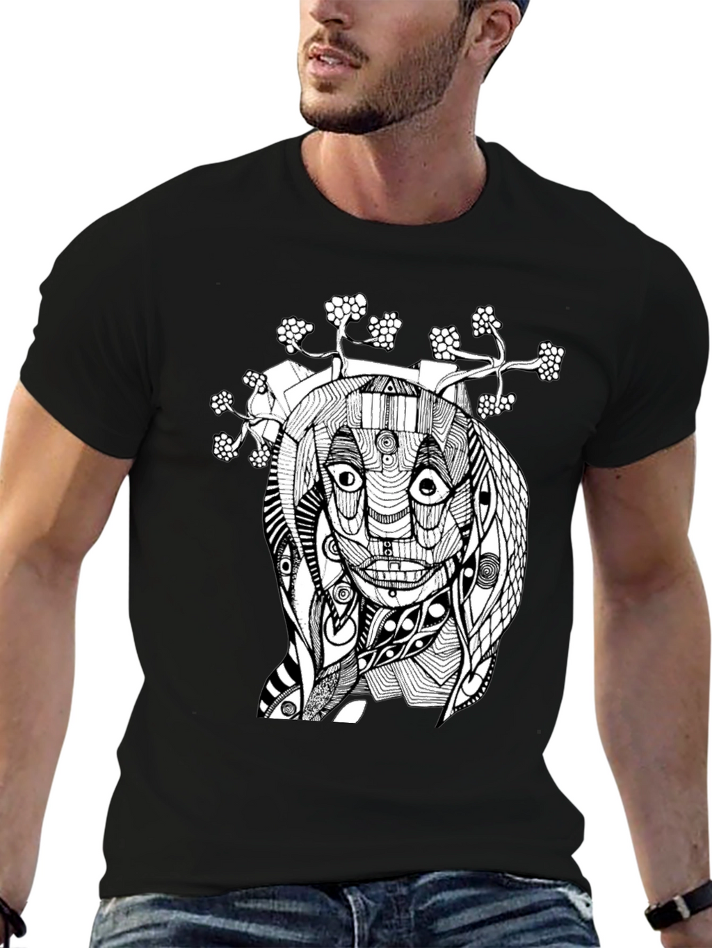 Abstract Art Black Graphic Tee