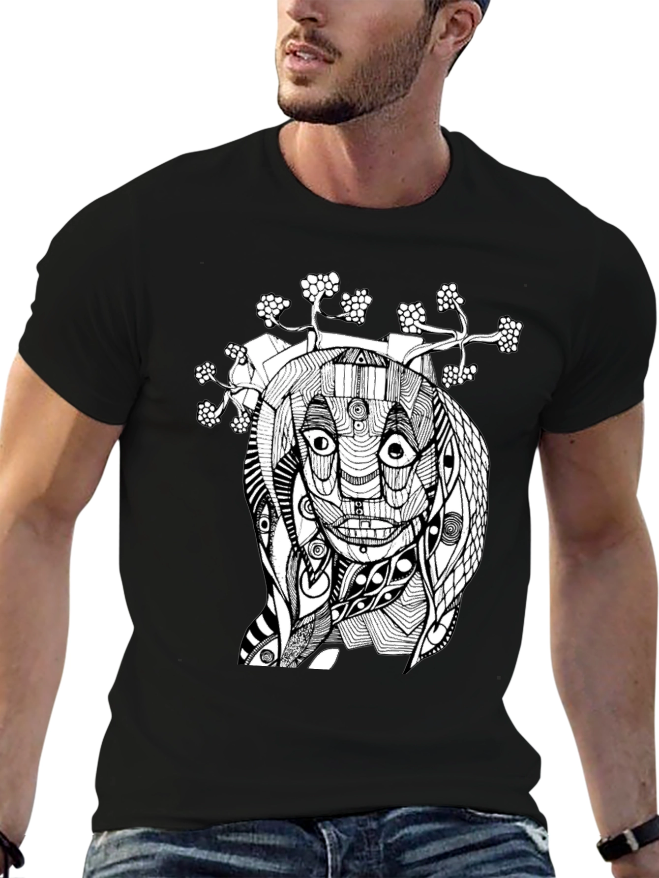Abstract Art Black Graphic Tee