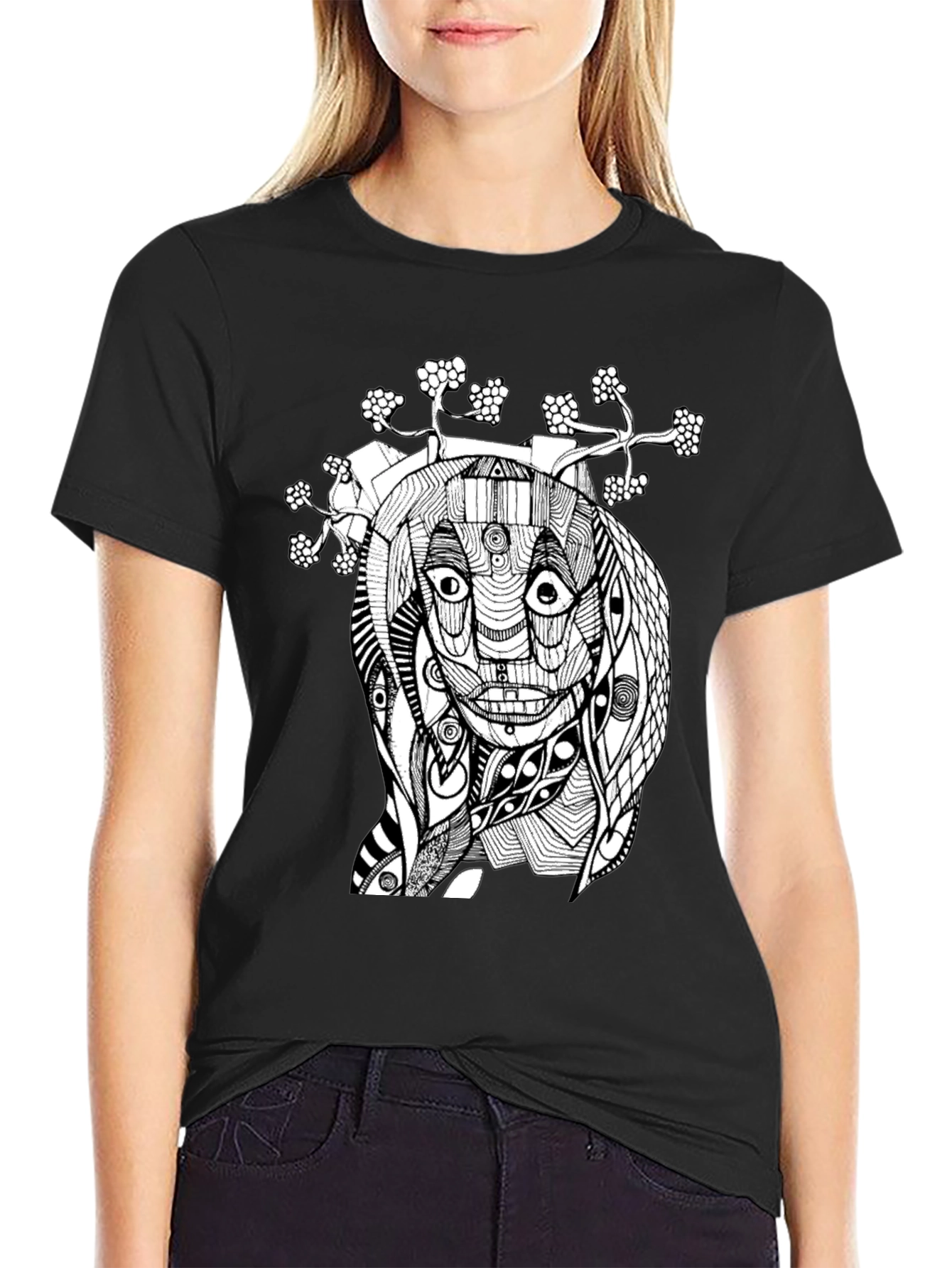 Abstract Art Black Graphic Tee