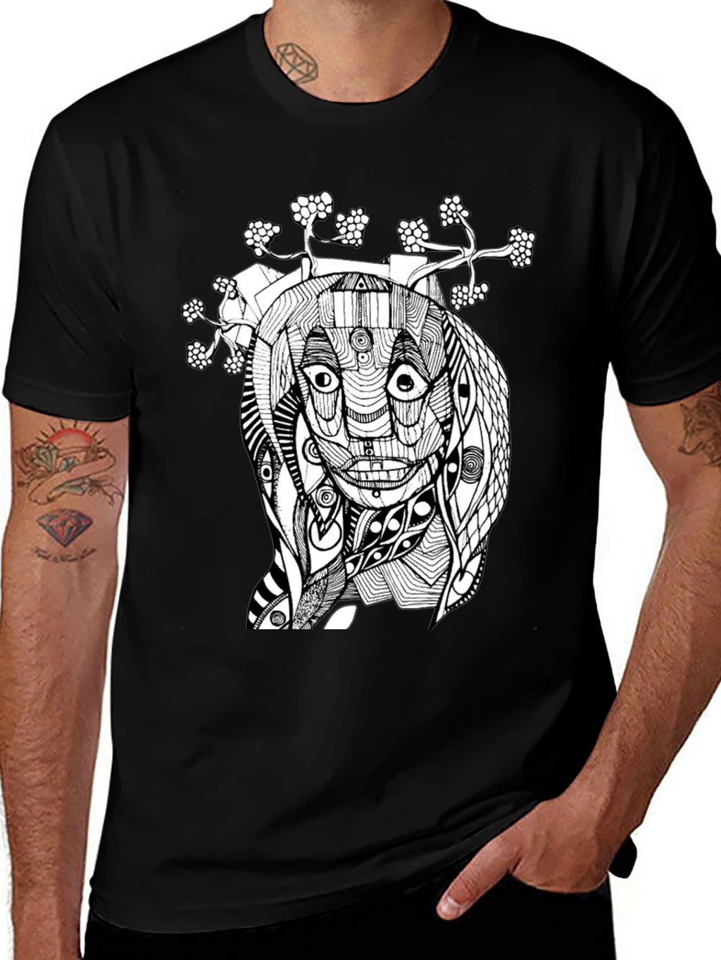 Abstract Art Black Graphic Tee
