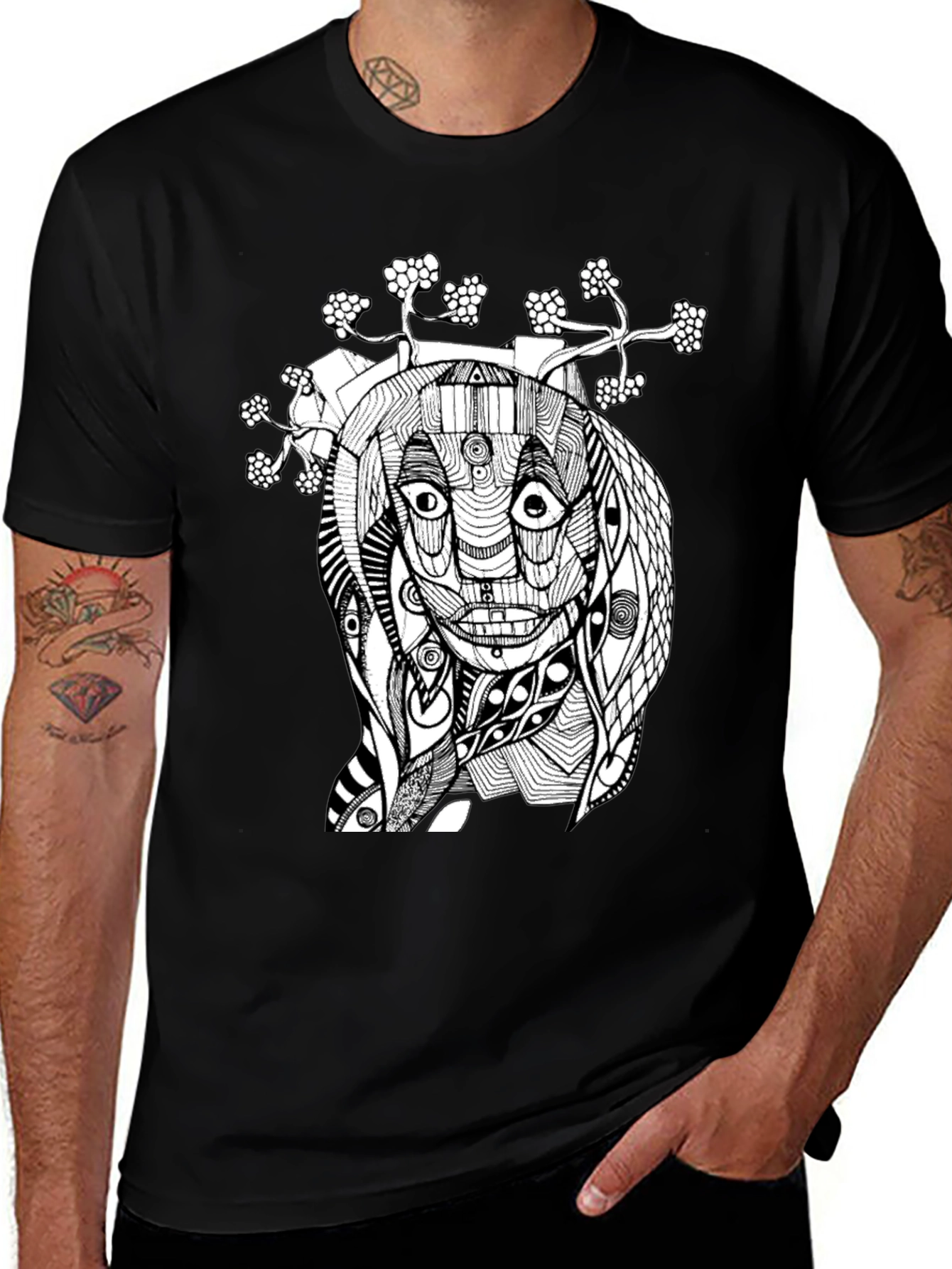 Abstract Art Black Graphic Tee