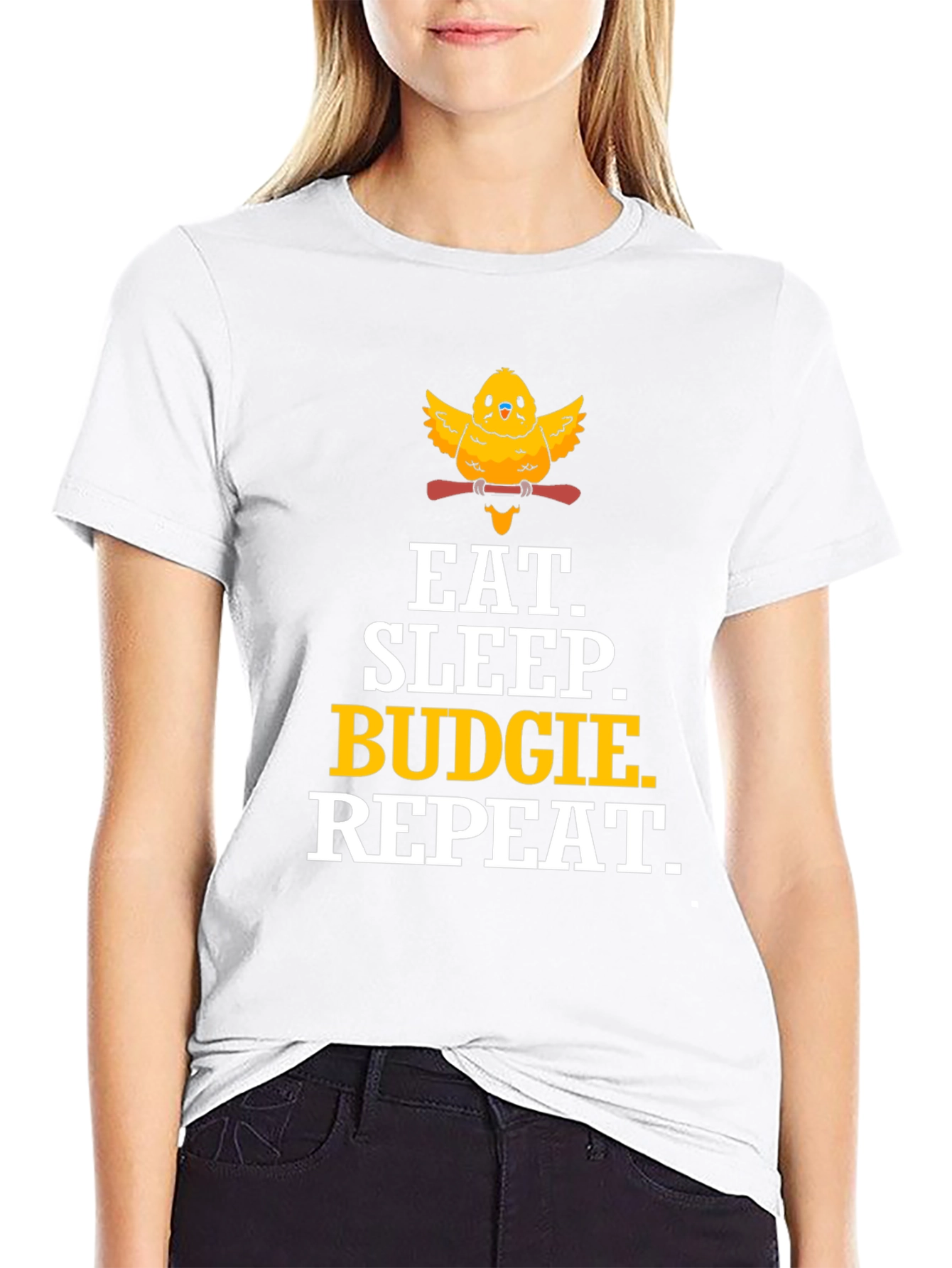 Eat. Sleep. Budgie. Repeat. T-Shirt