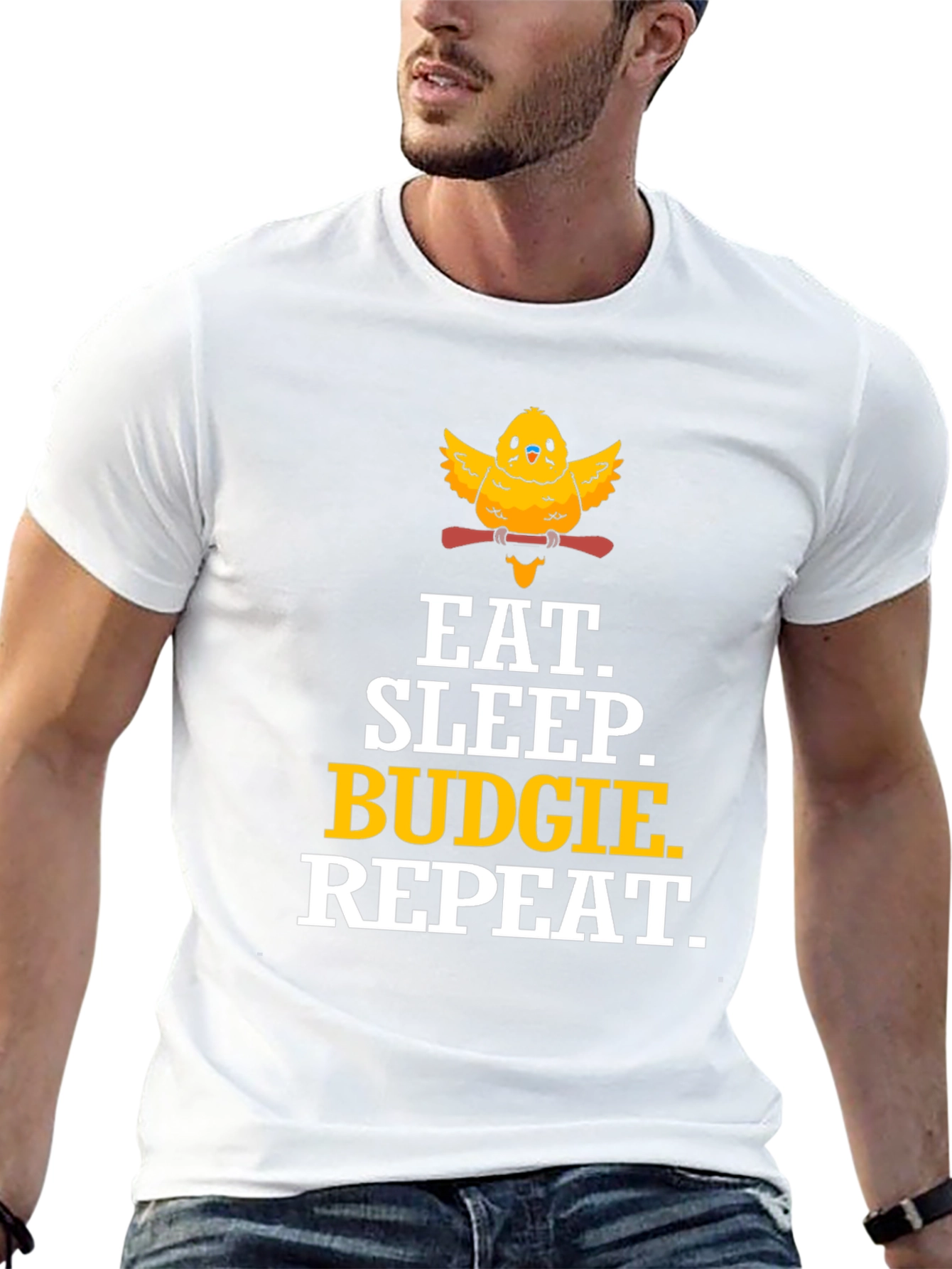 Eat. Sleep. Budgie. Repeat. T-Shirt