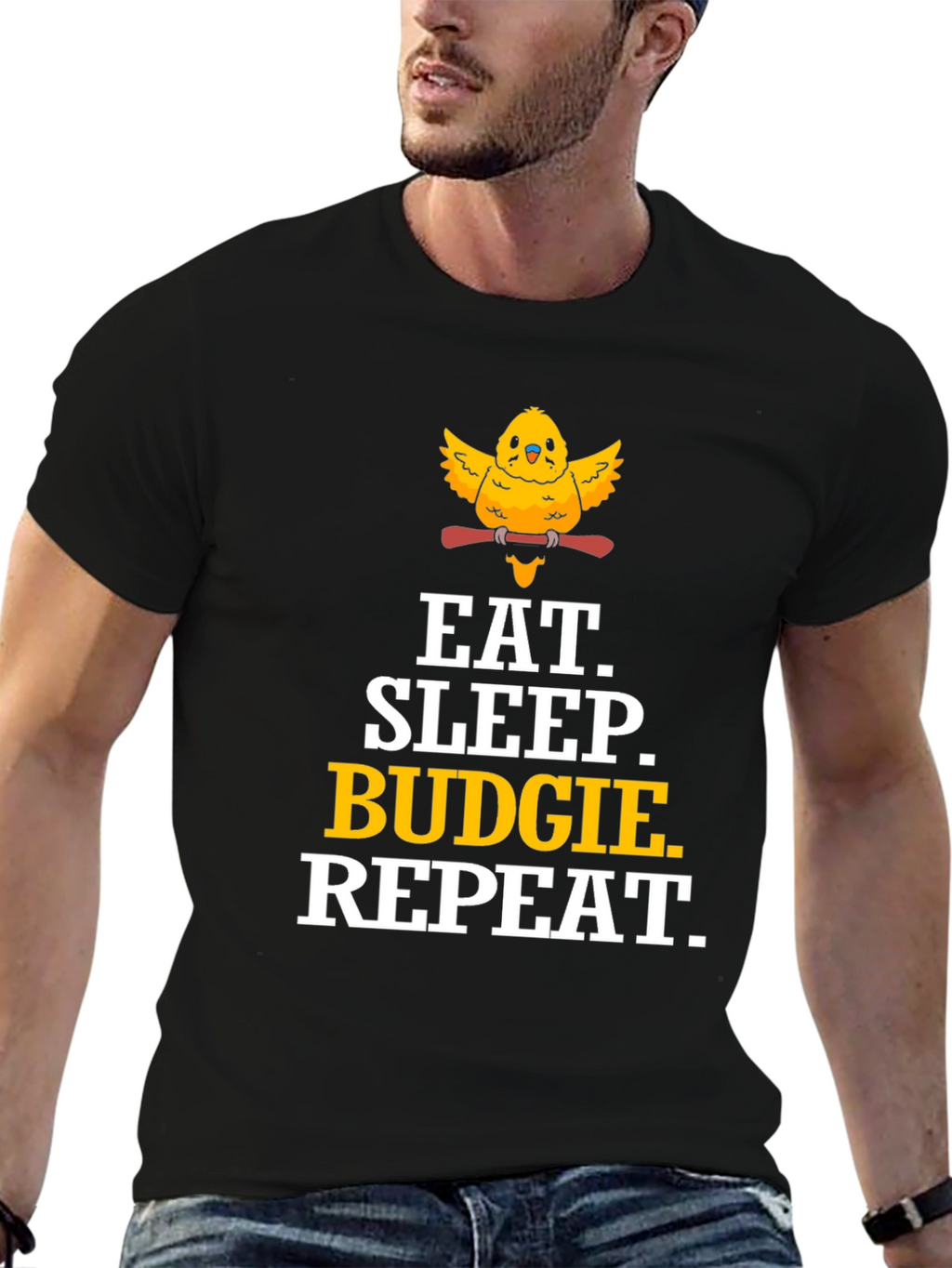 Eat. Sleep. Budgie. Repeat. T-Shirt