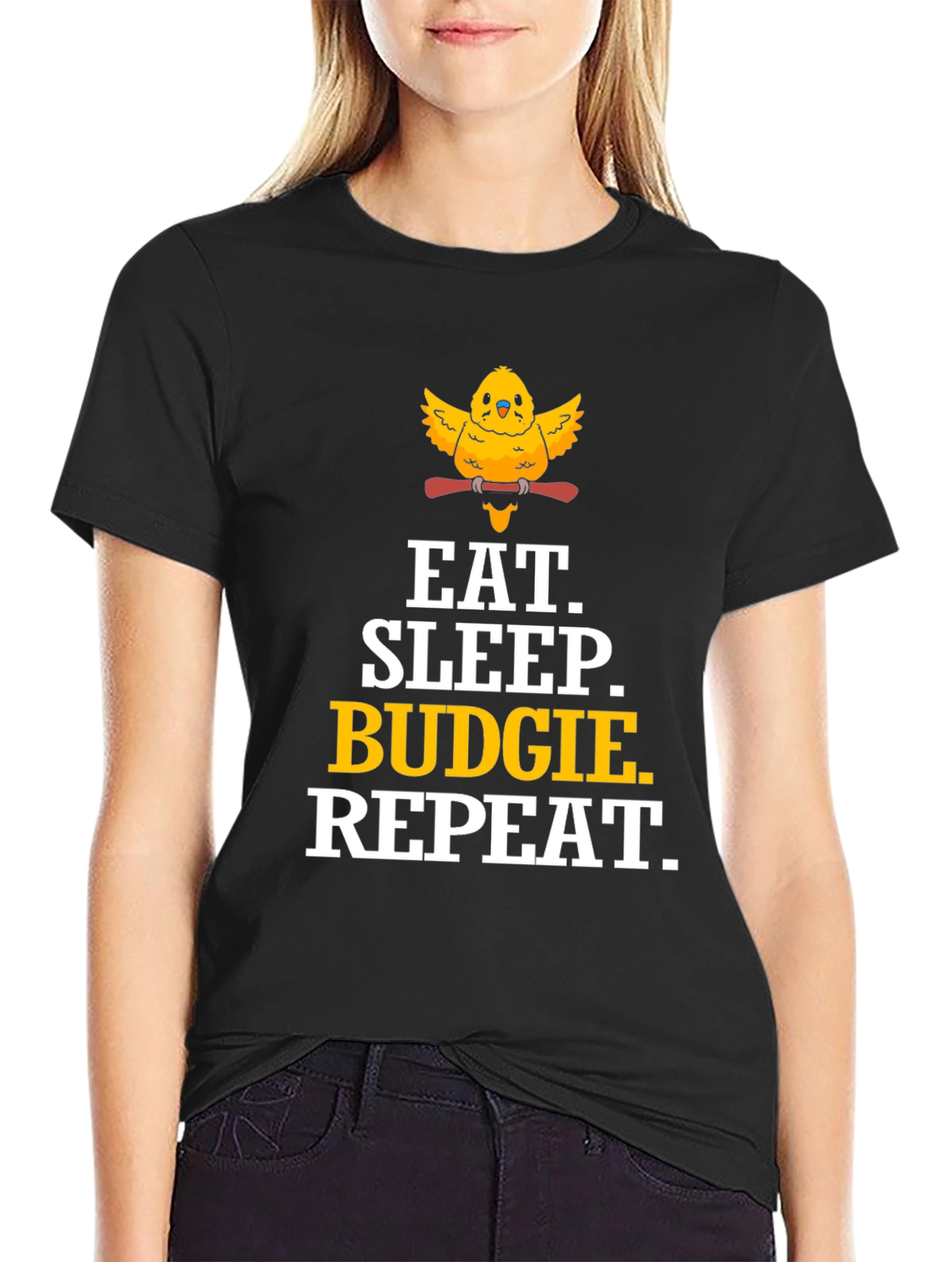 Eat. Sleep. Budgie. Repeat. T-Shirt