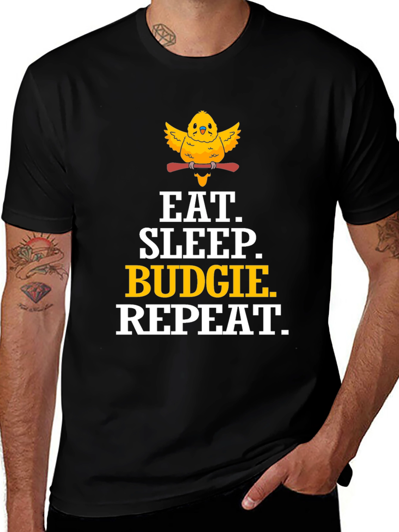 Eat. Sleep. Budgie. Repeat. T-Shirt