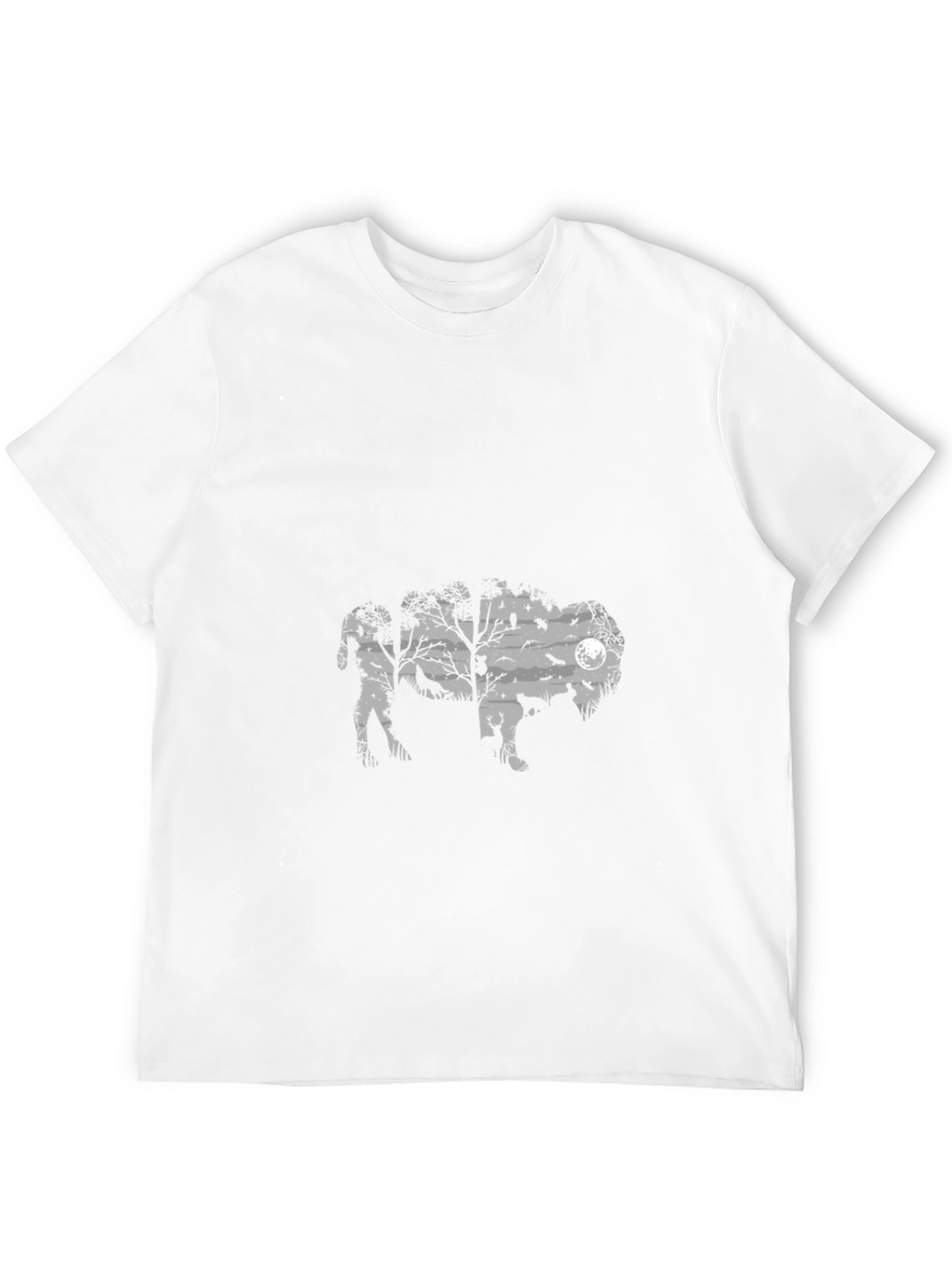 Mens Black Graphic T-Shirt - Wildlife Silhouette