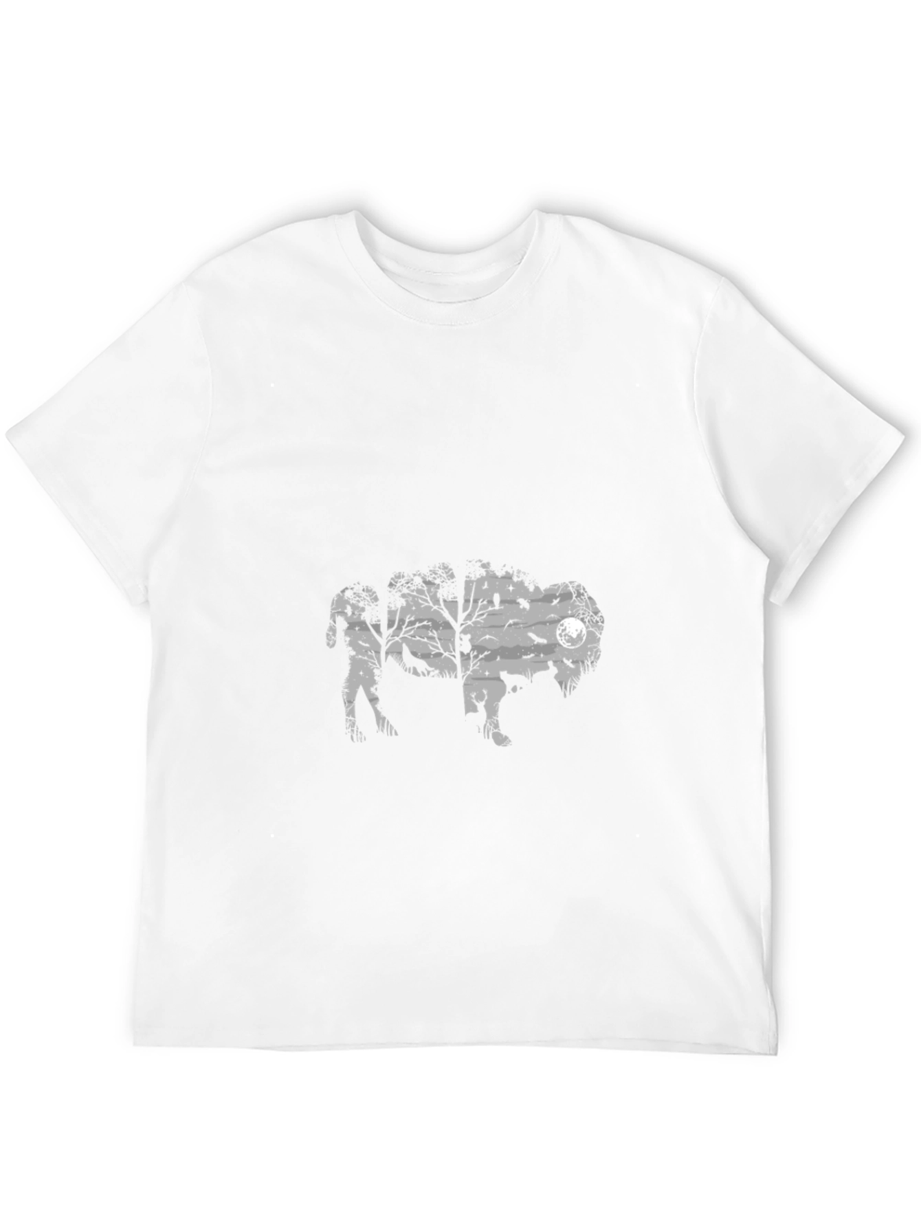 Mens Black Graphic T-Shirt - Wildlife Silhouette