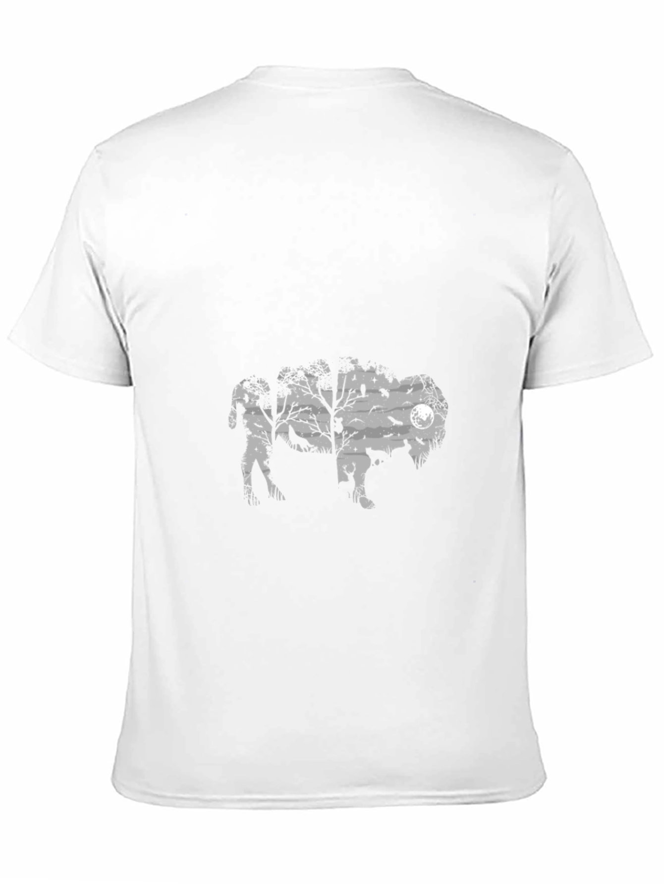 Mens Black Graphic T-Shirt - Wildlife Silhouette