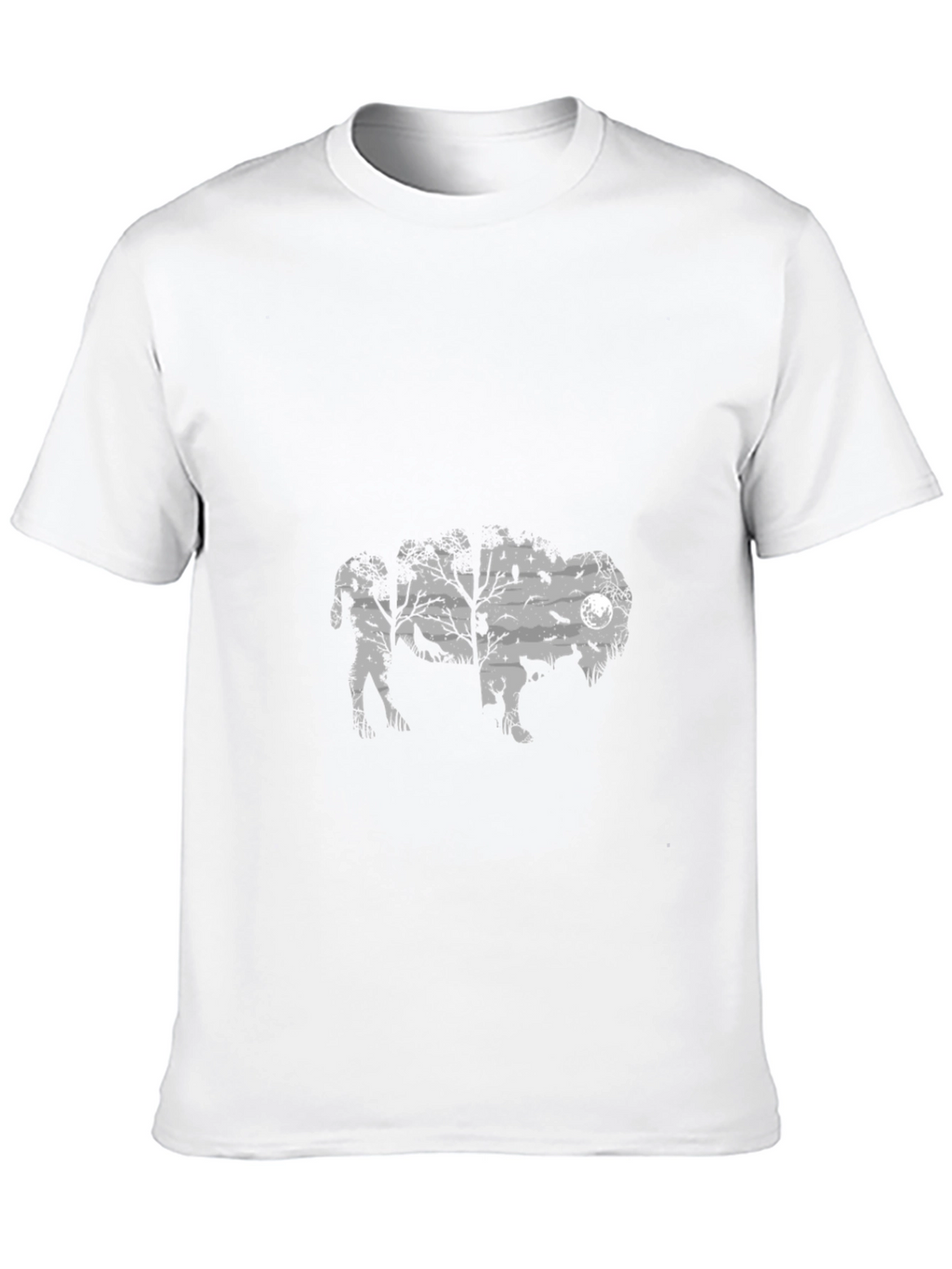 Mens Black Graphic T-Shirt - Wildlife Silhouette