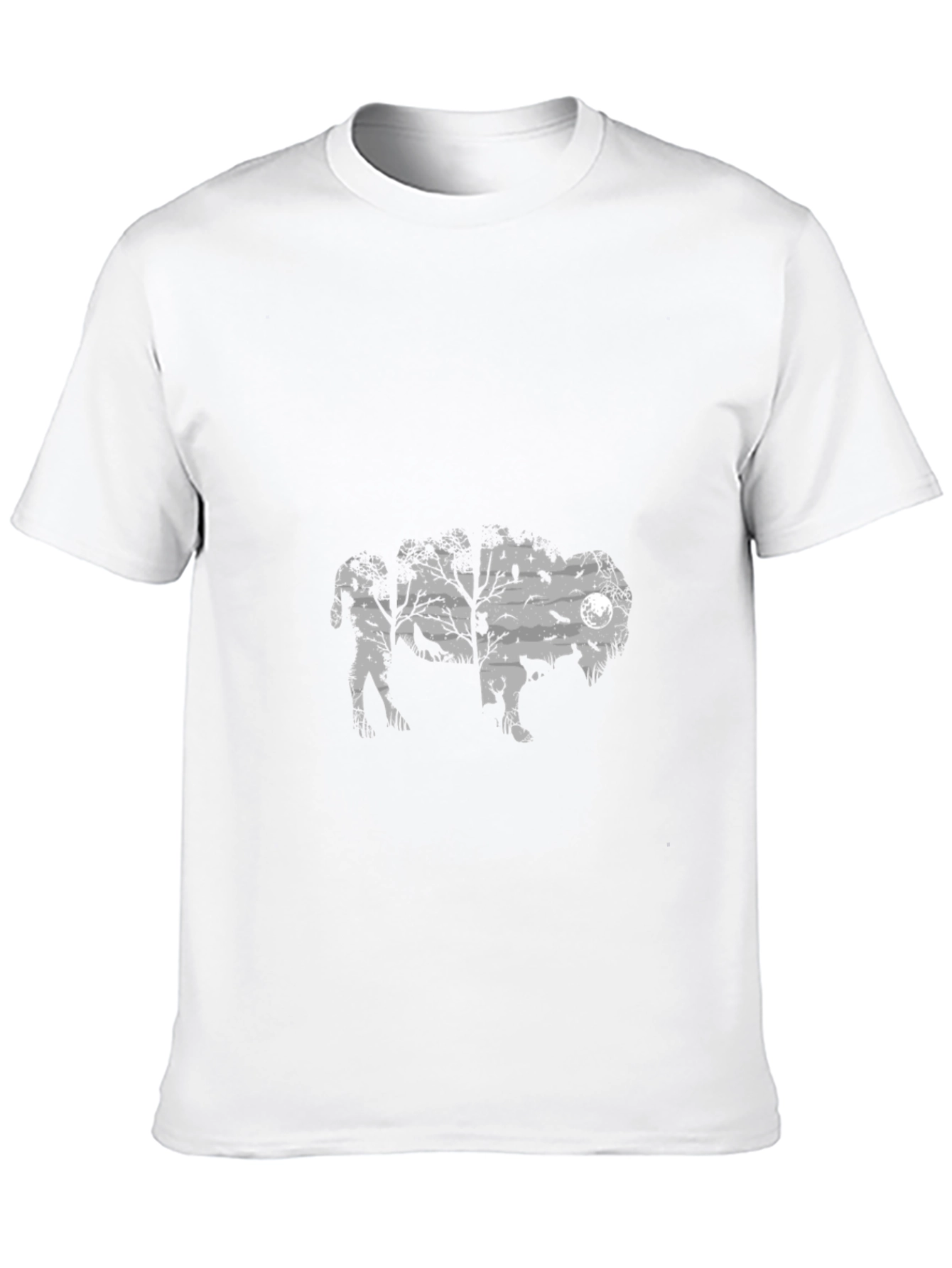 Mens Black Graphic T-Shirt - Wildlife Silhouette
