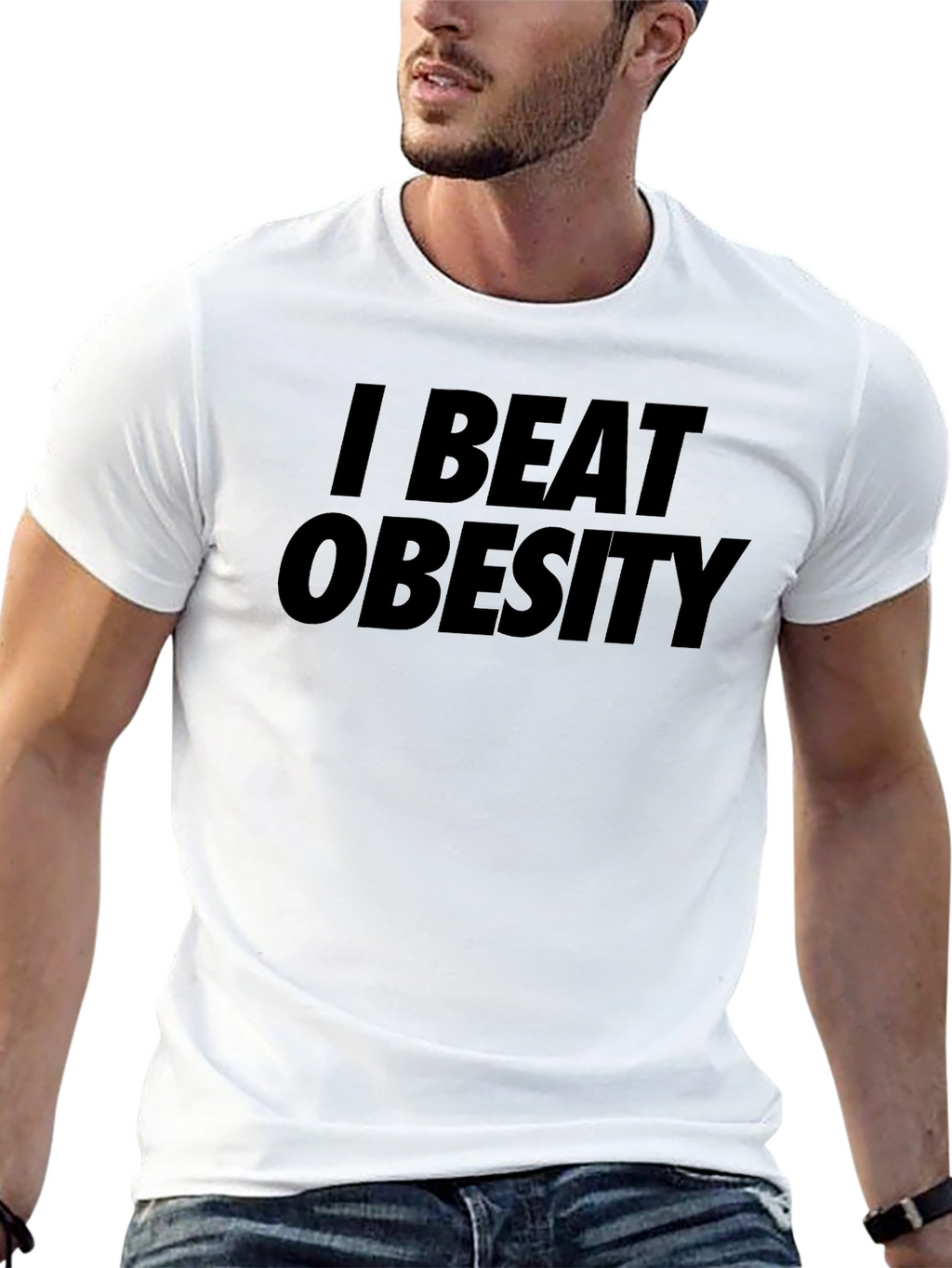 I Beat Obesity Graphic T-Shirt
