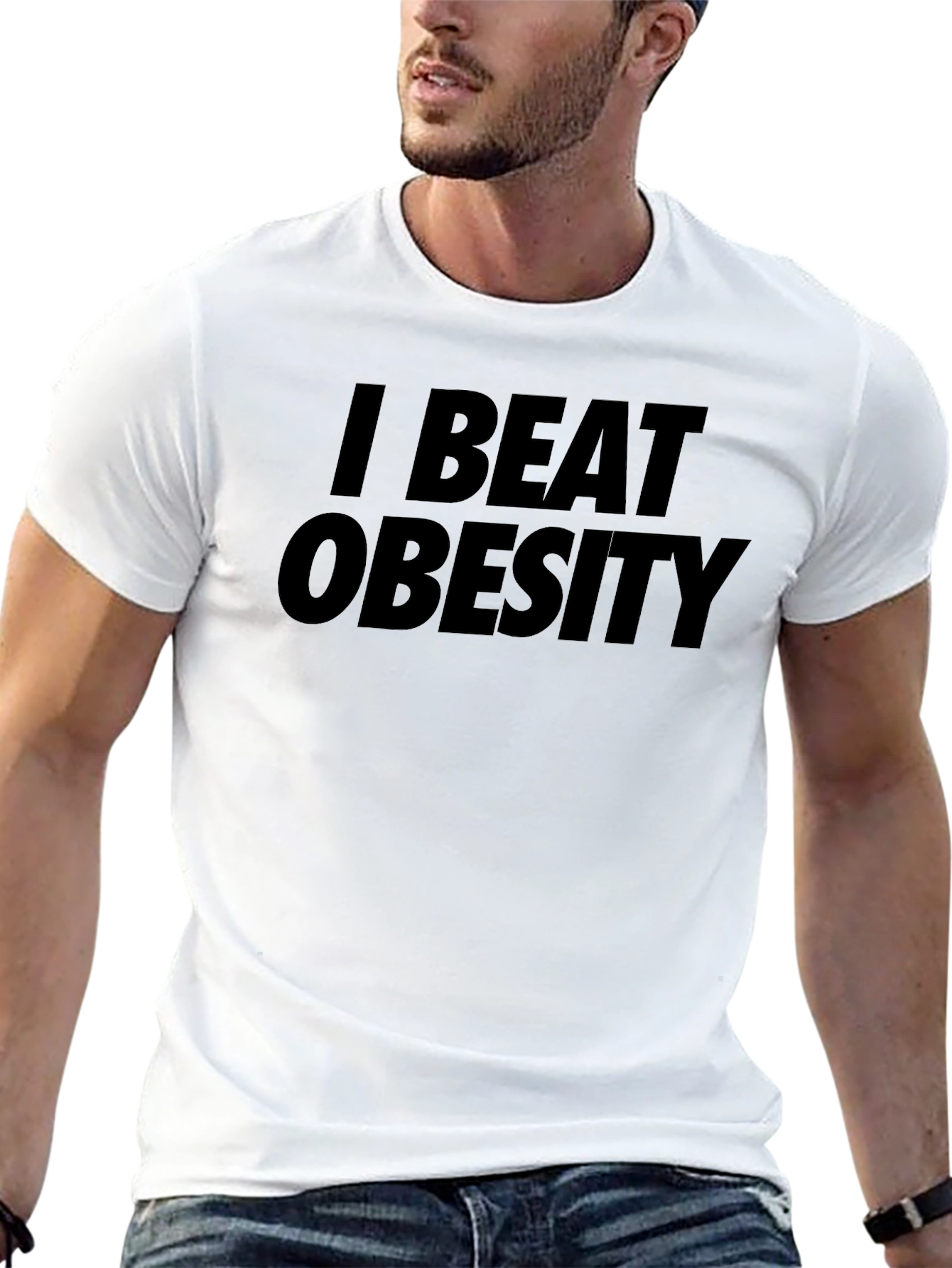 I Beat Obesity Graphic T-Shirt