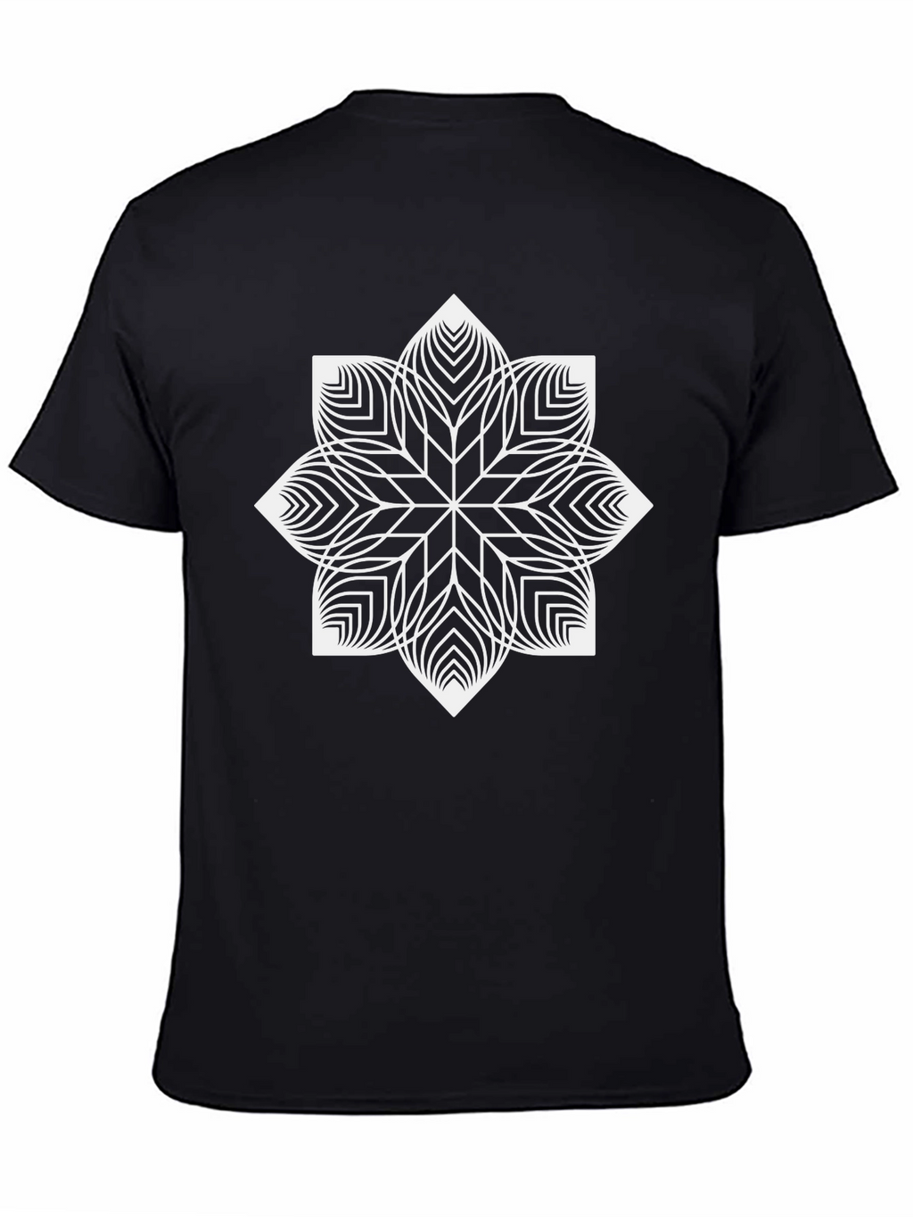 Geometric Mandala Graphic Tee - Modern Black T-Shirt