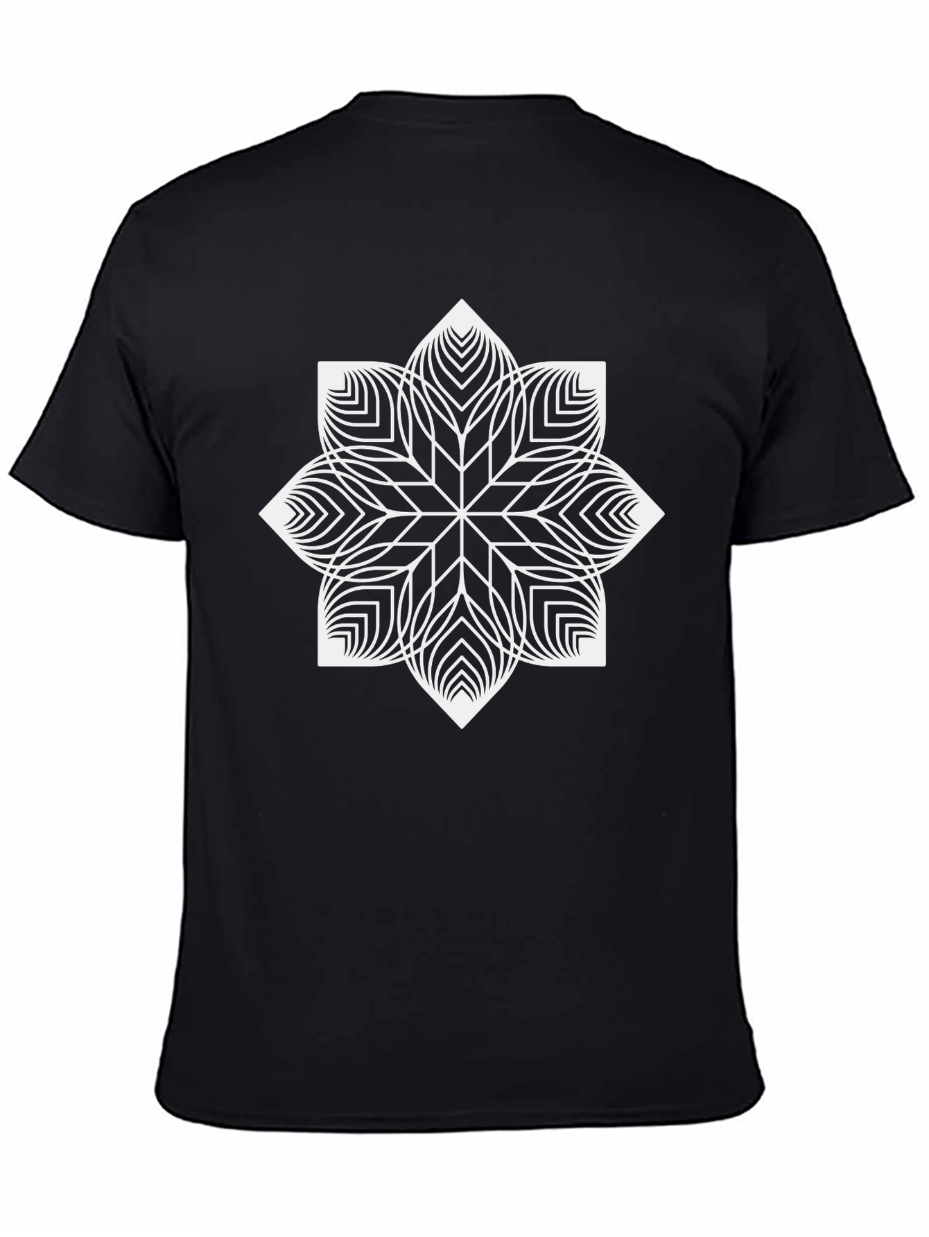Geometric Mandala Graphic Tee - Modern Black T-Shirt
