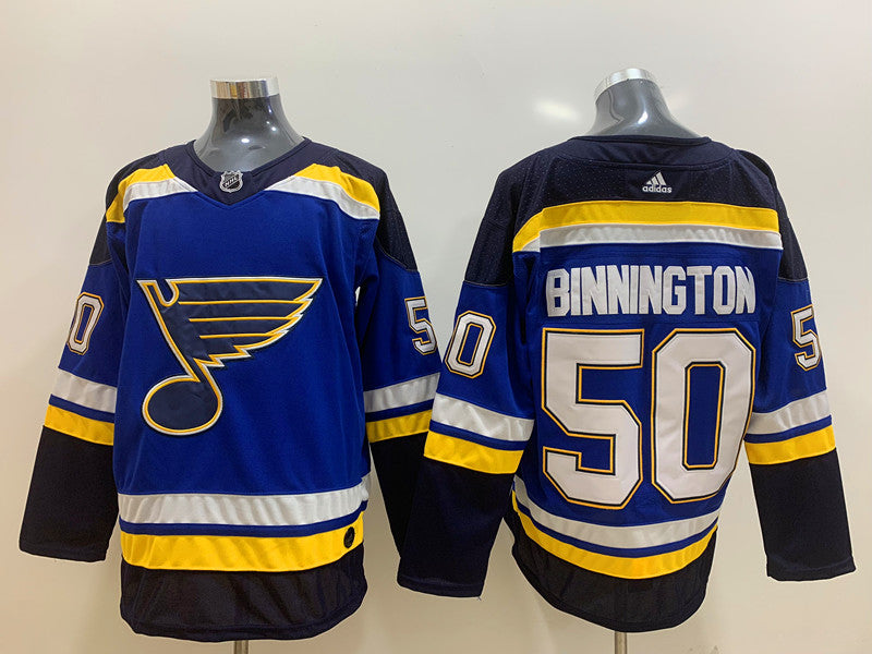 Men's St. Louis Blues Jordan Binnington #50 Blue Home Breakaway Player Jerseys