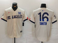 Men's Los Angeles Dodgers Will Smith #16 Cream 2024 City Connect Replica Player Jerseys