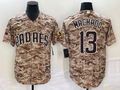 Men's San Diego Padres Manny Machado #13 Camo USMC Alternate Replica Player Jerseys