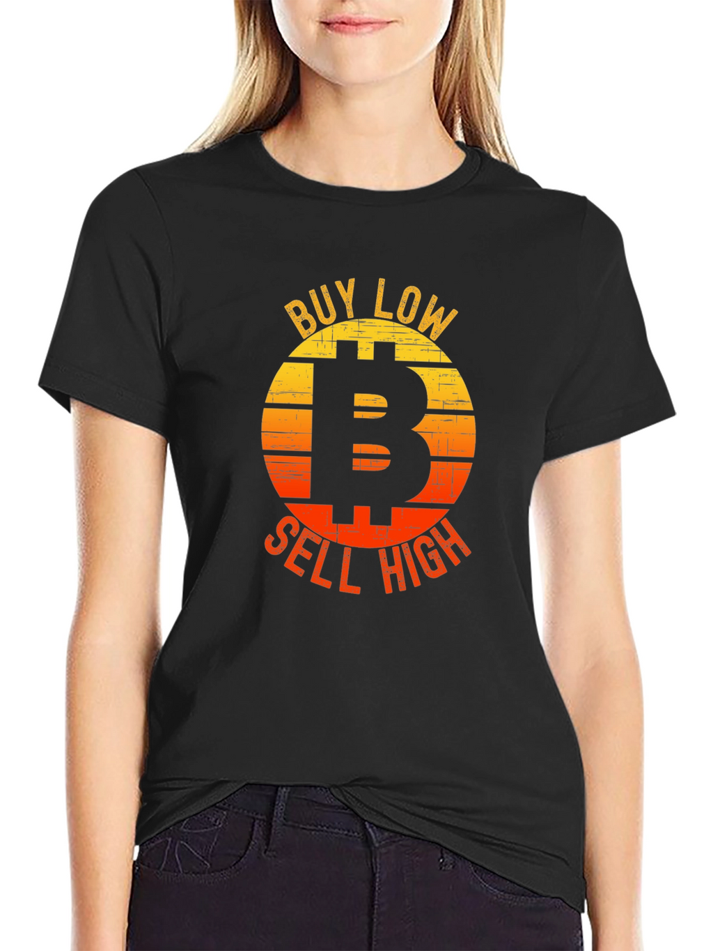 Bitcoin Buy Low Sell High Graphic T-Shirt