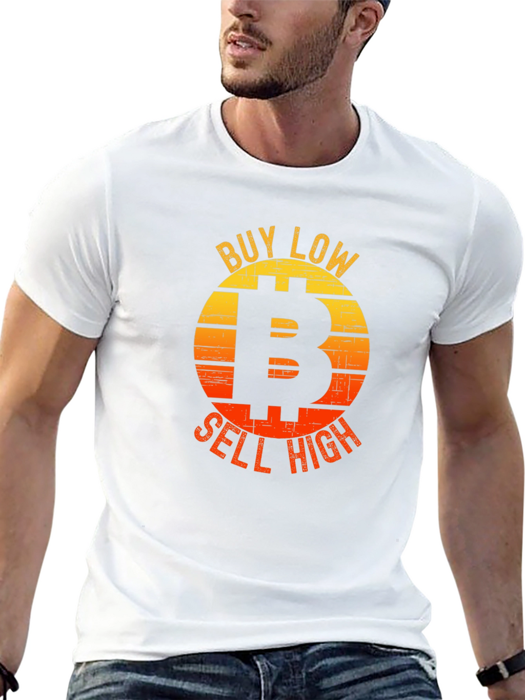 Bitcoin Buy Low Sell High Graphic T-Shirt