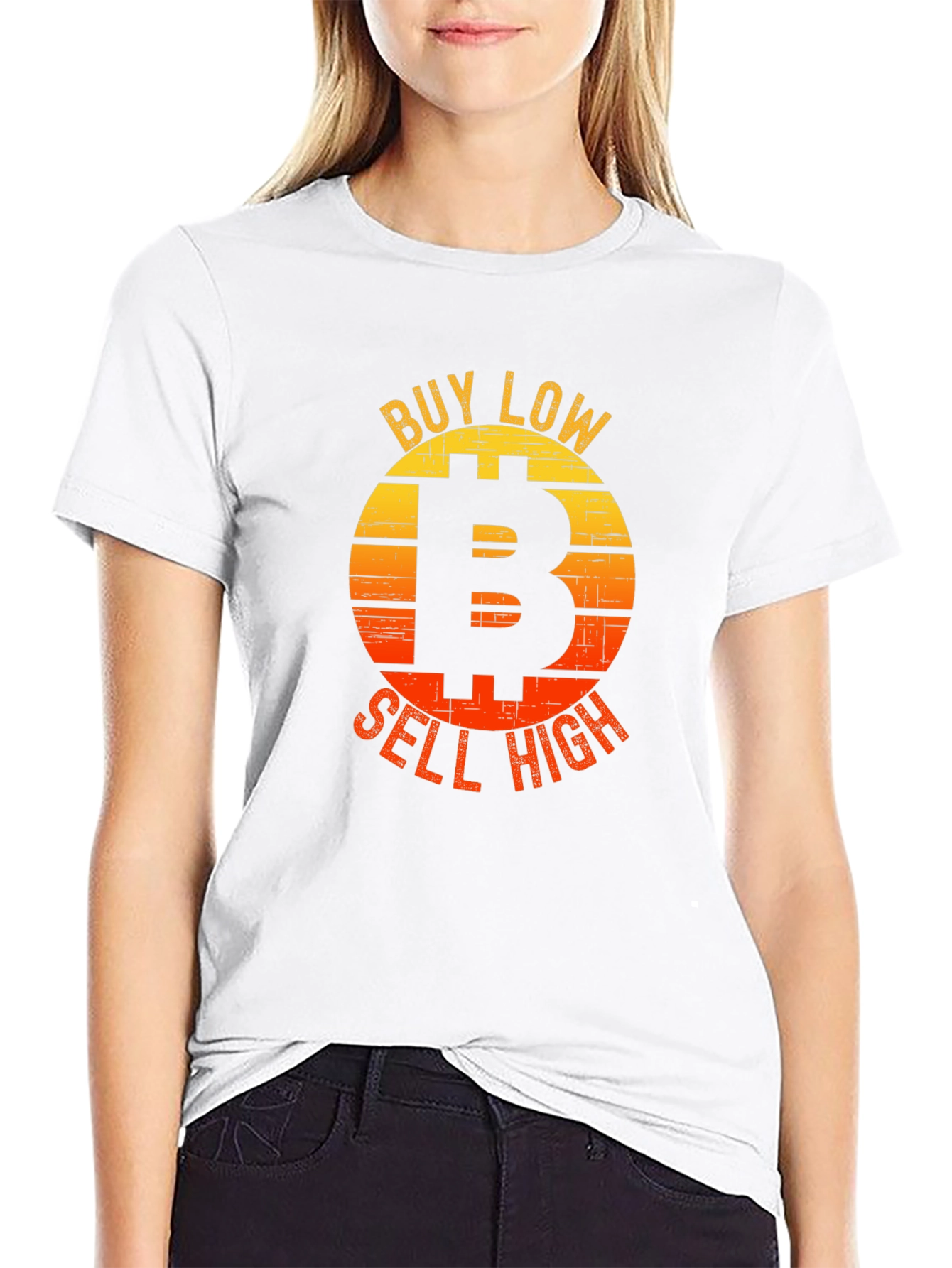 Bitcoin Buy Low Sell High Graphic T-Shirt