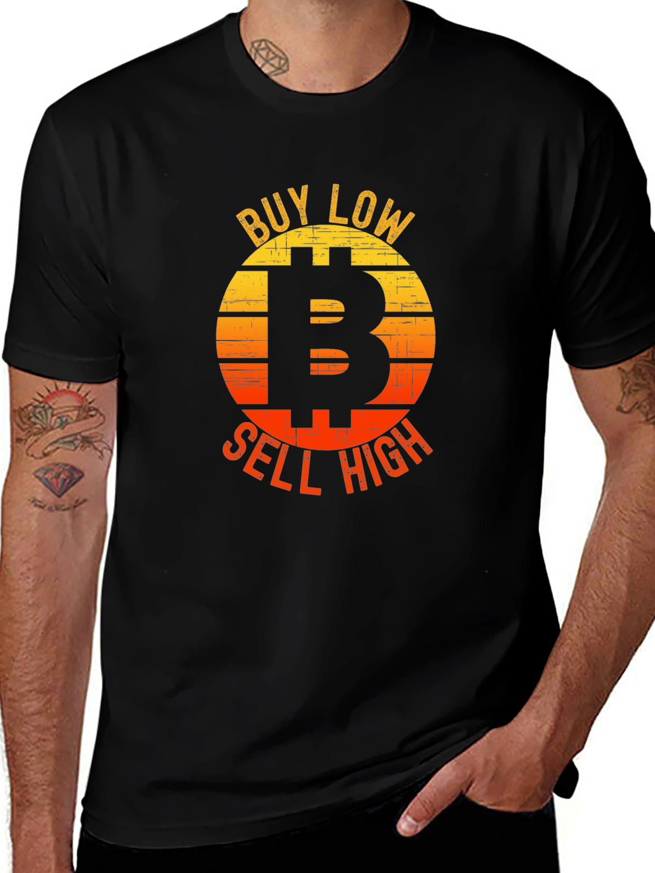Bitcoin Buy Low Sell High Graphic T-Shirt