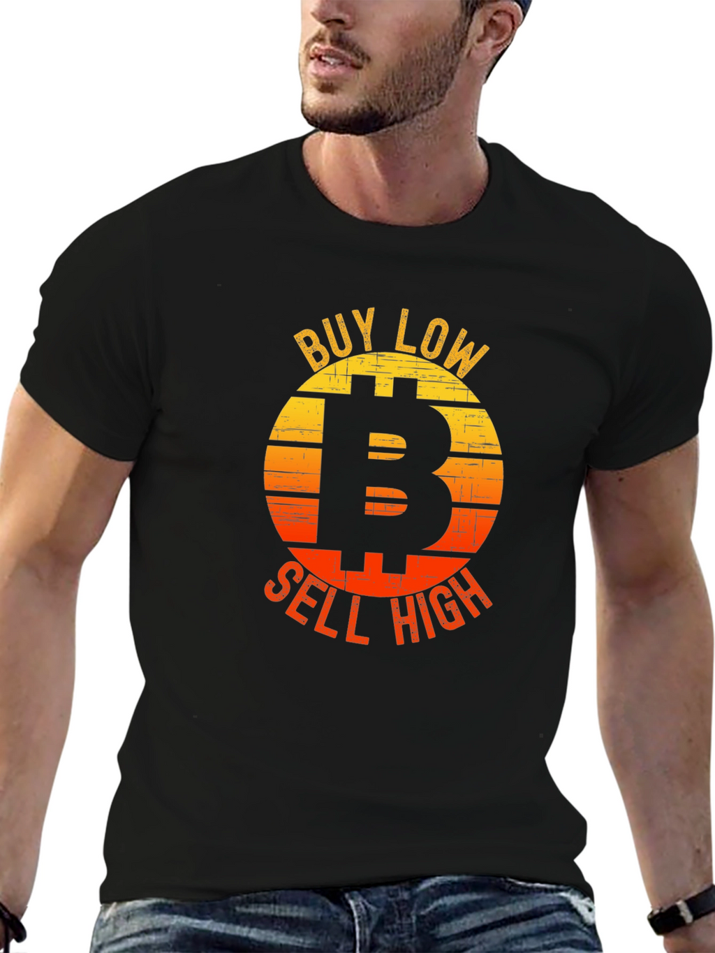 Bitcoin Buy Low Sell High Graphic T-Shirt
