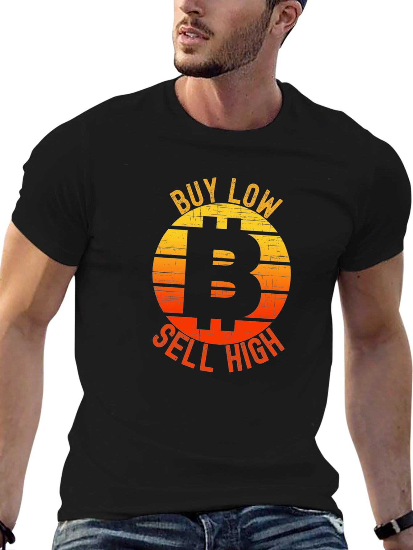 Bitcoin Buy Low Sell High Graphic T-Shirt