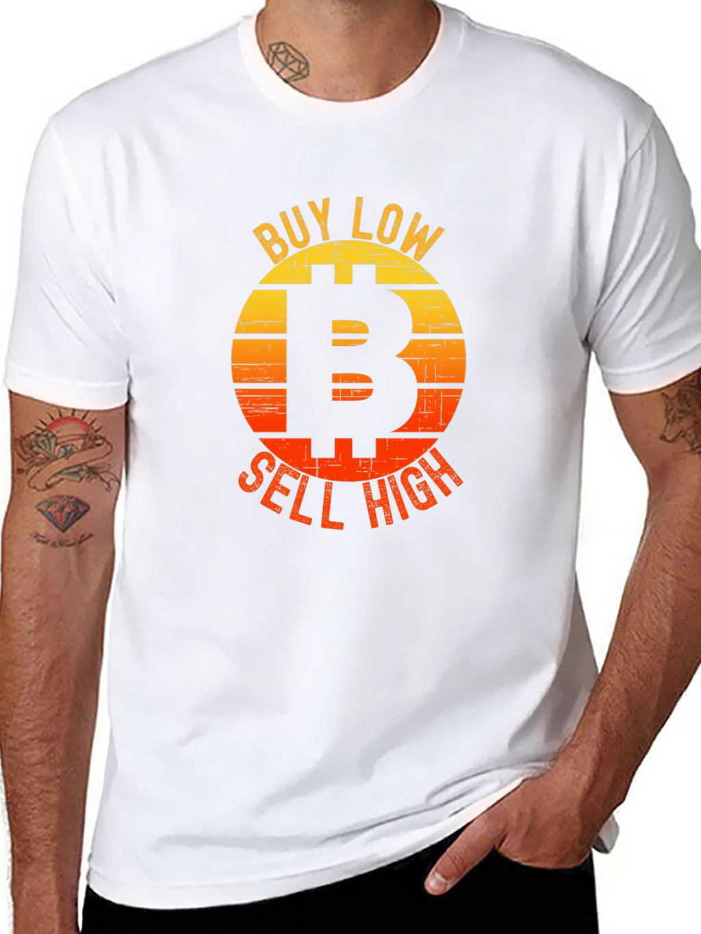 Bitcoin Buy Low Sell High Graphic T-Shirt