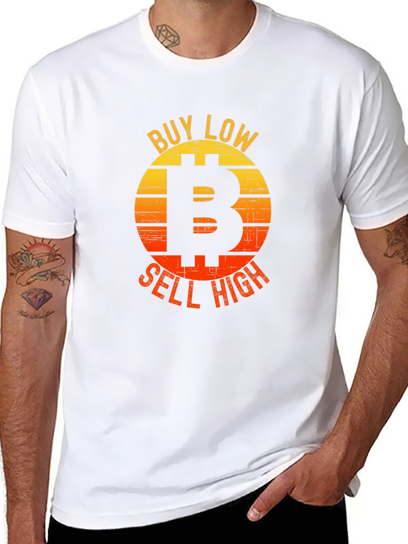 Bitcoin Buy Low Sell High Graphic T-Shirt