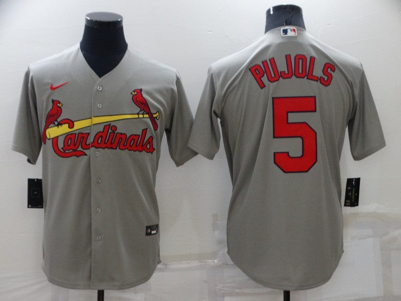 Men's St. Louis Cardinals Albert Pujols #5 Gray Replica Baseball Jerseys