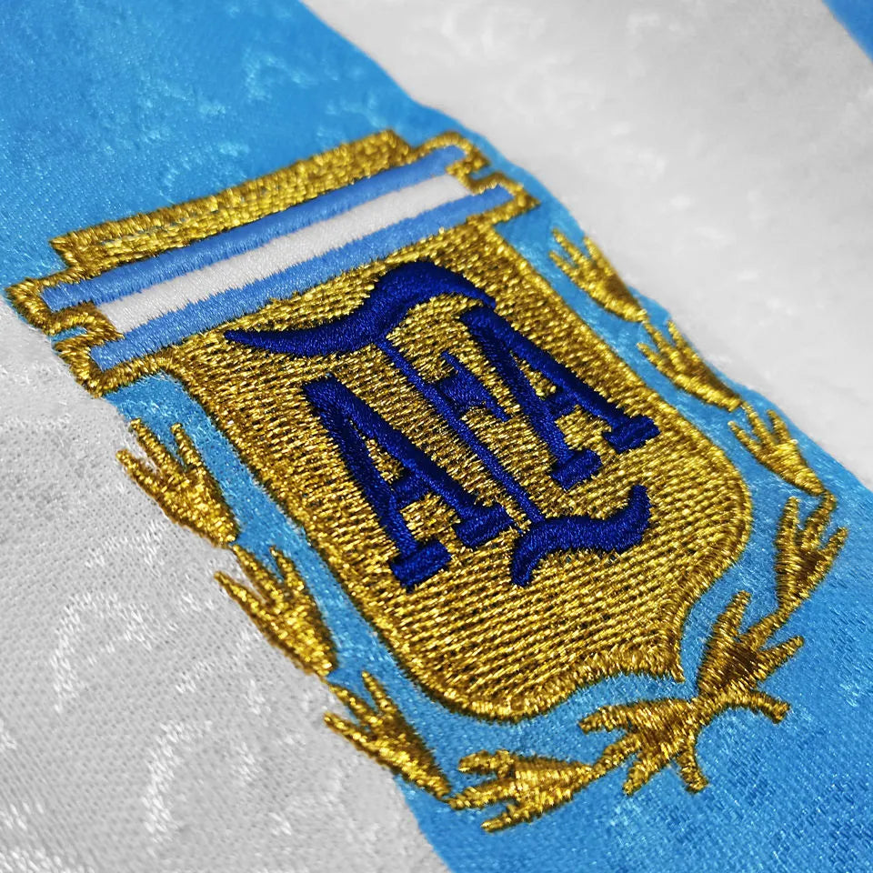 1996/97 Argentina Home Retro Soccer Jersey Detail 4