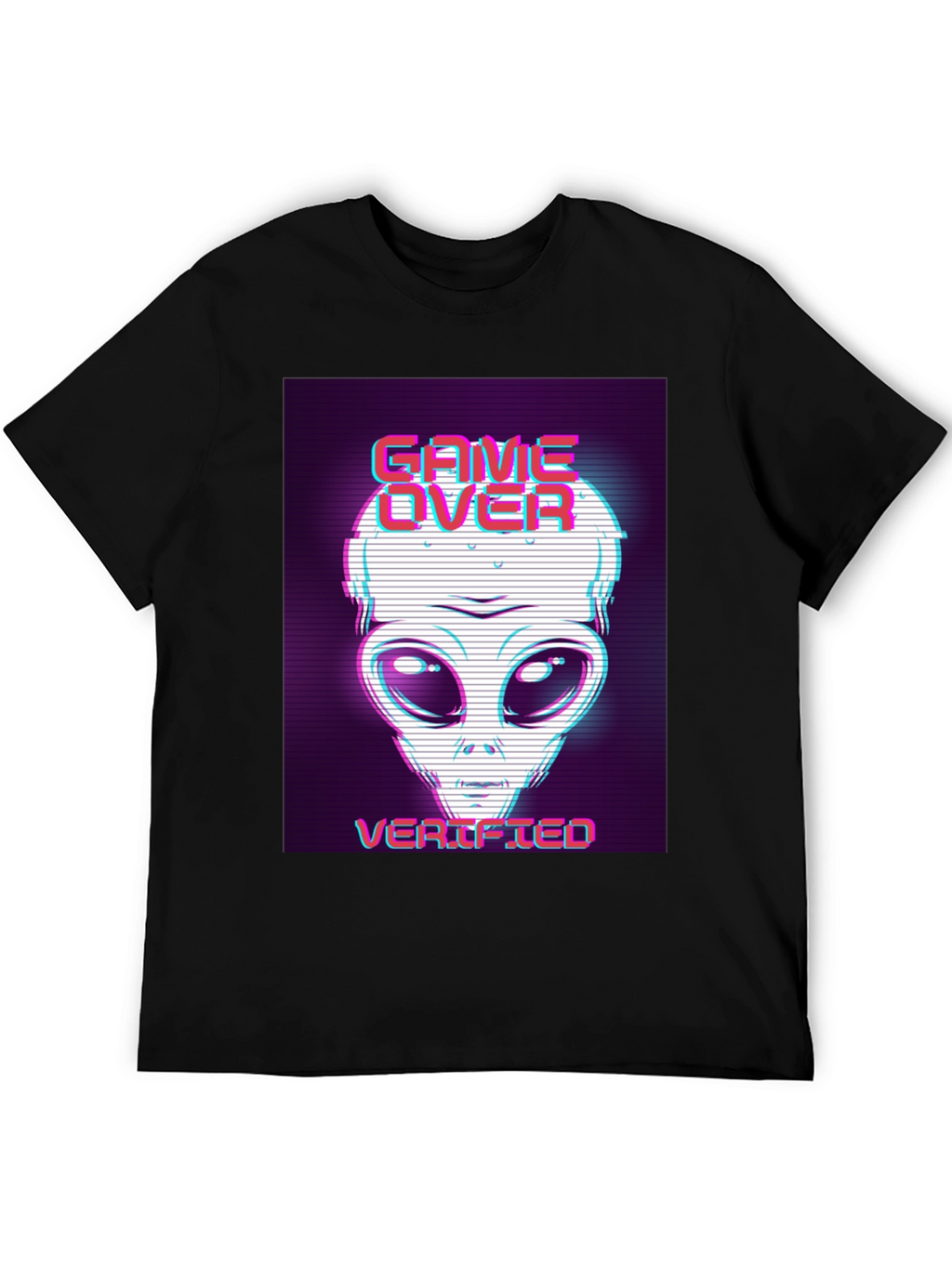 Game Over Alien Verified Black Graphic Tee