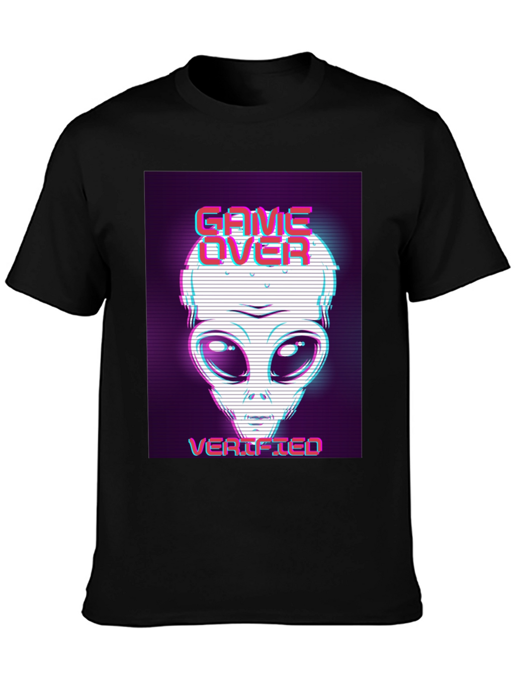 Game Over Alien Verified Black Graphic Tee