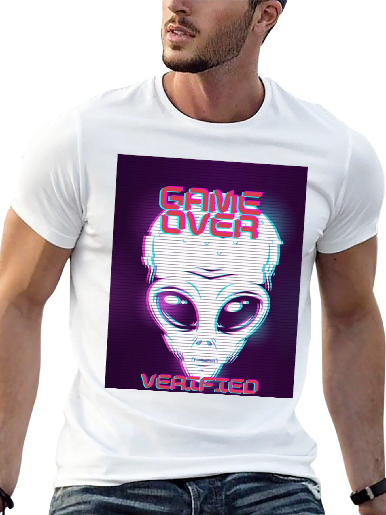 Game Over Alien Verified Black Graphic Tee