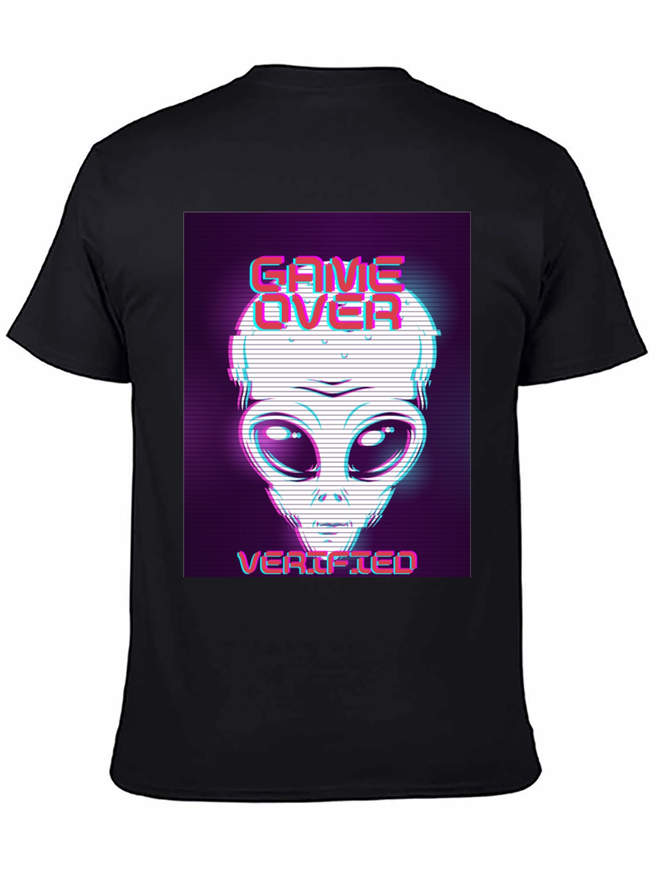 Game Over Alien Verified Black Graphic Tee