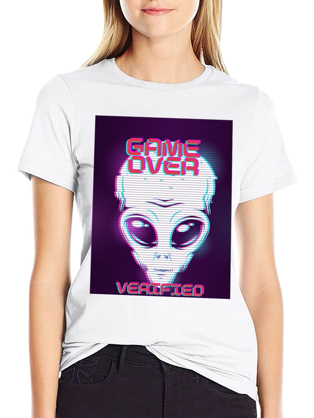Game Over Alien Verified Black Graphic Tee